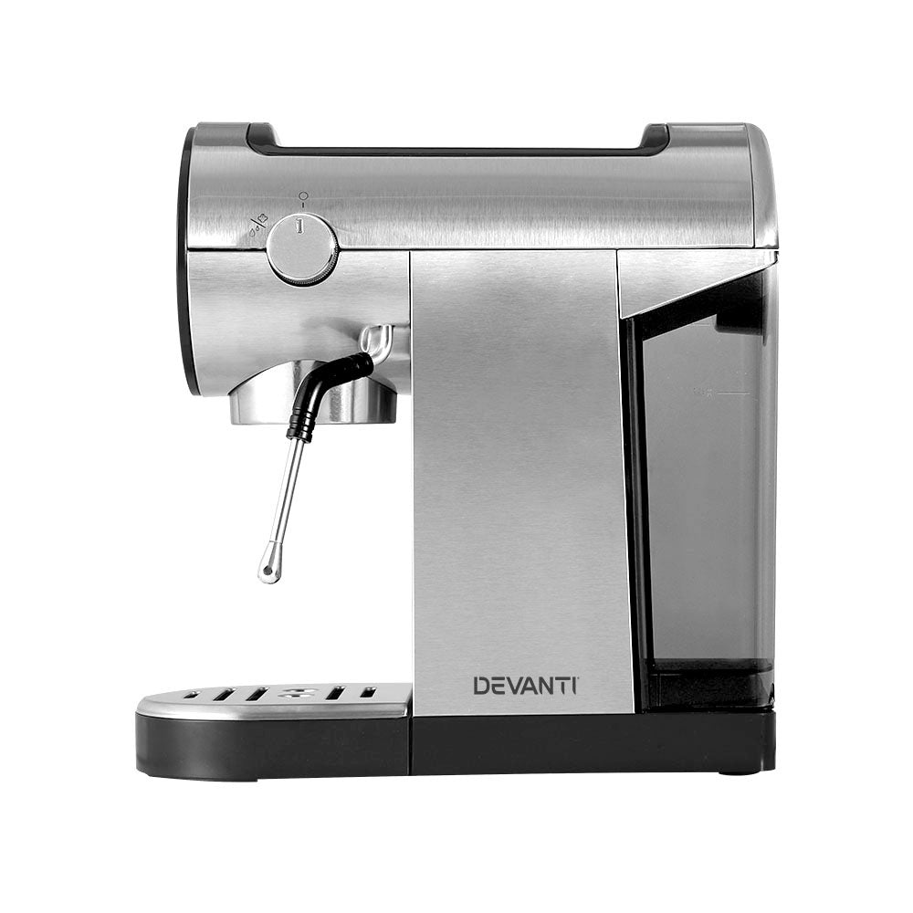 Devanti 20 Bar Espresso Machine - Professional Coffee Maker for Home & Cafe Use - Perfect for Lattes, Cappuccinos & Americanos