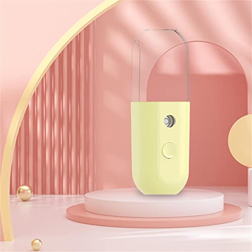 Portable Handheld Facial Steamer for Home Use - Deep Cleansing & Hydrating Skin Care Device with Moisturizing Spray, Improves Essence Absorption & Skin Firming - Perfect for Daily Beauty Routine & Spa Treatments (Yellow)