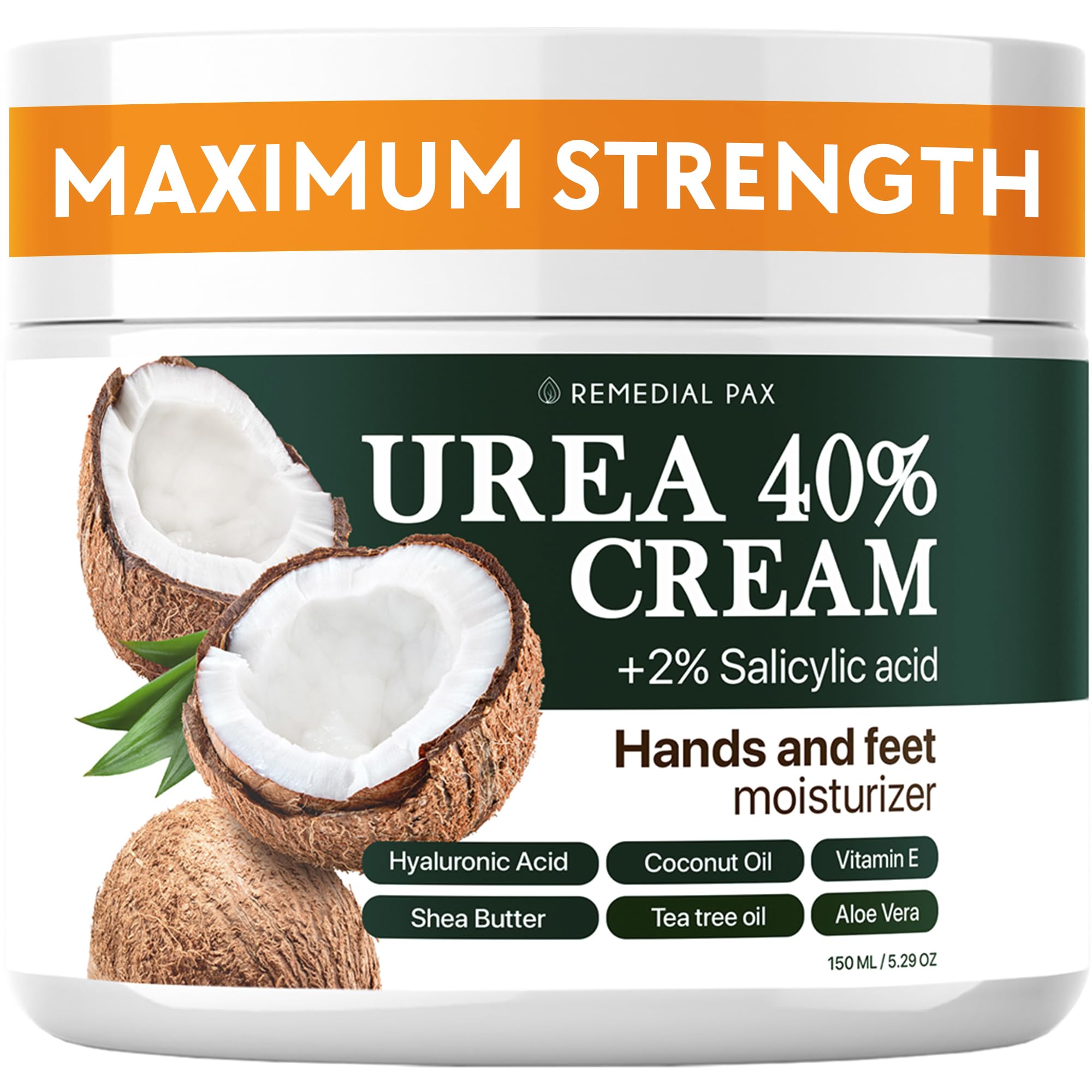 40% Urea Cream for Dry Cracked Heels & Callus Treatment - Intensive Foot Moisturizer with 2% Salicylic Acid | Cracked Heel Repair, Dead Skin Remover & Softener | Perfect for Dry Feet, Rough Elbows & Callused Hands - Ideal for Pedicures, Foot Care & Winter Skin Protection