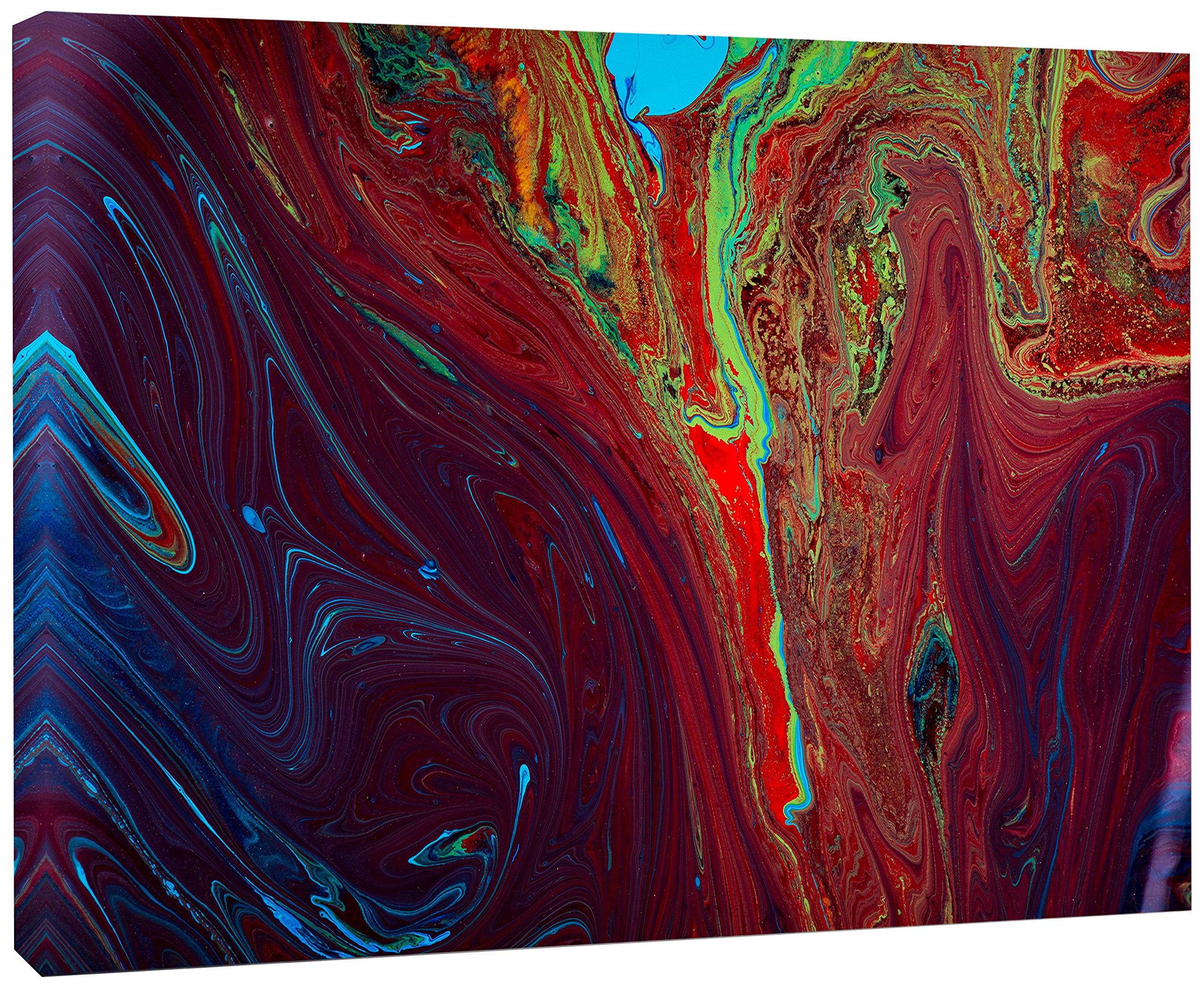 Dark Red Abstract Acrylic Painting on Canvas - Modern Wall Art for Living Room, Bedroom & Office Decor
