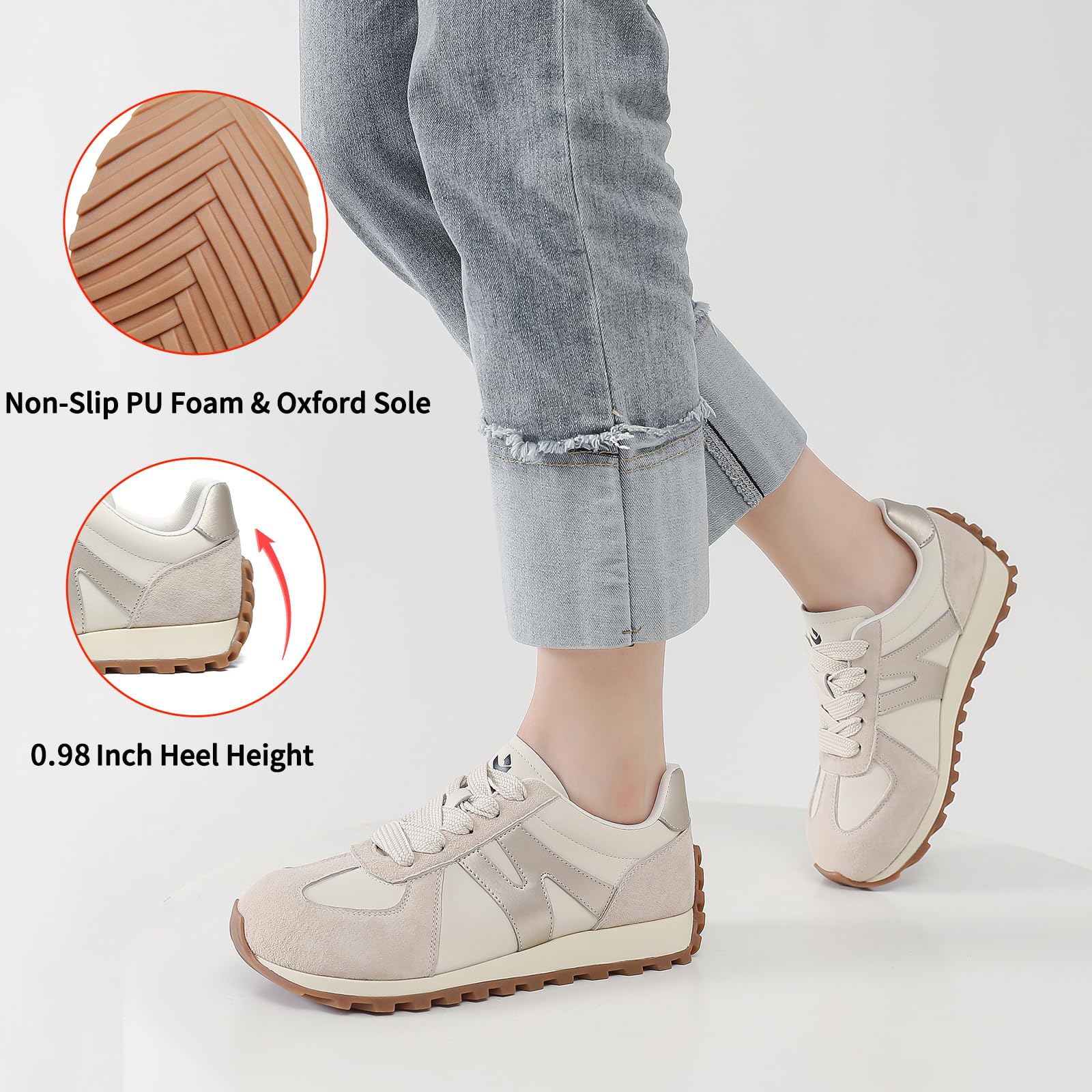 Somiliss Women's Wide Toe Box Shoes - Microfiber Leather & Suede Patchwork Non-Slip Sneakers for Walking, Gym, Tennis, Running & Workouts | Comfortable Casual Fashion Sneakers for Everyday Wear, Travel & Outdoor Activities