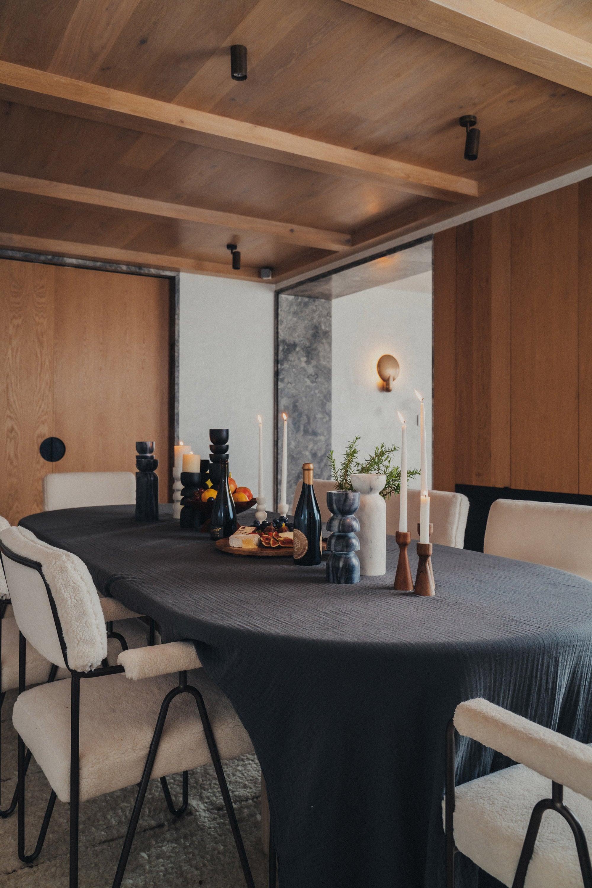 Premium Enes Tablecloth - Charcoal Grey Waterproof & Stain-Resistant Dining Table Cover for Home, Parties & Outdoor Use