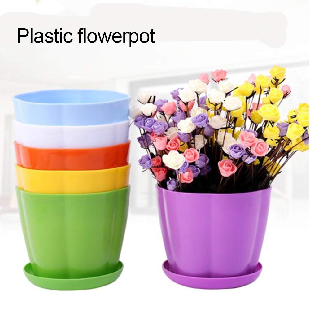 Decorative Plastic Flower Pots for Garden, Succulents, Bonsai & Plants - Indoor & Outdoor Planter Containers for Home Decor & Gardening