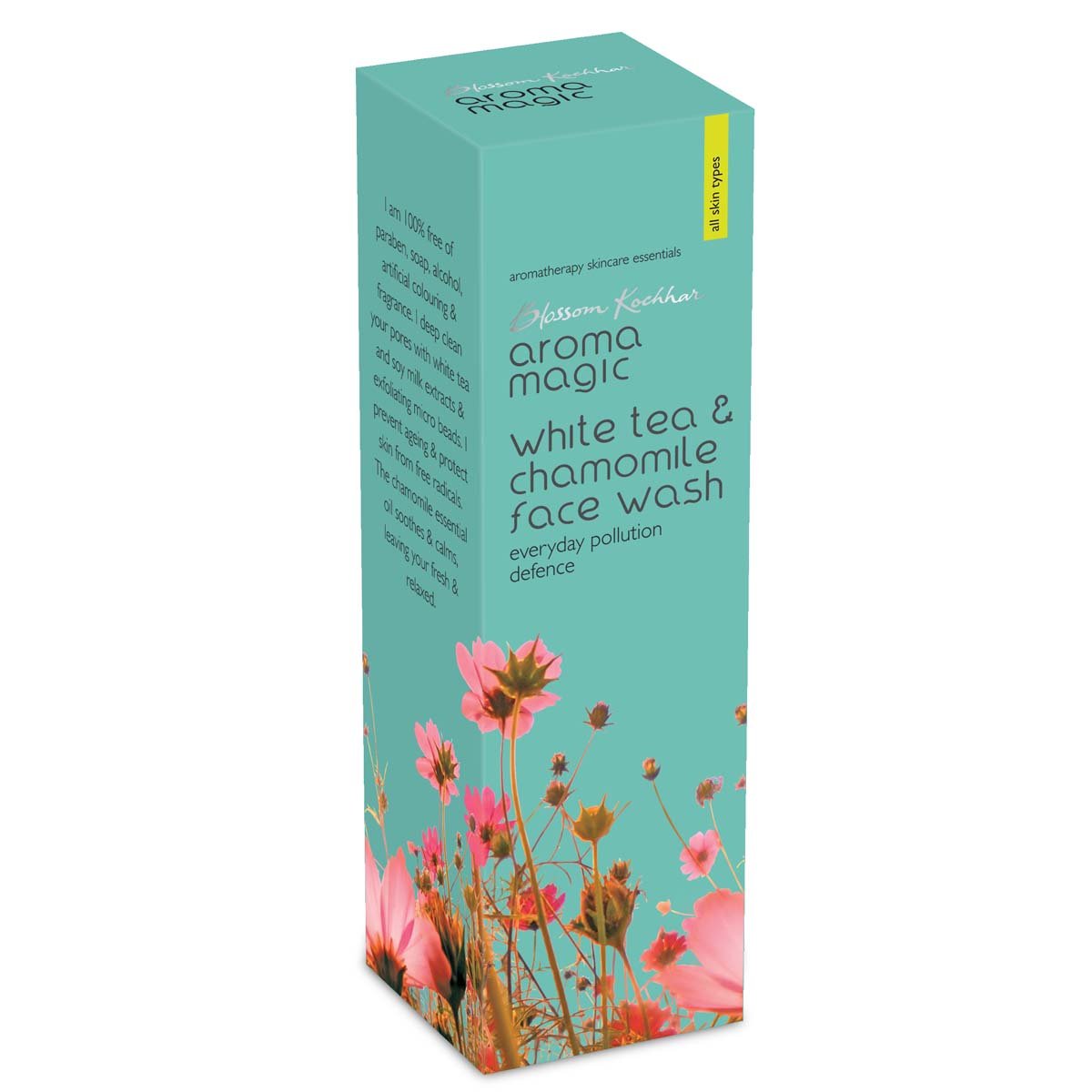 Aroma Magic Charcoal Face Wash 100ml & White Tea Chamomile Face Wash 100ml - Deep Cleansing & Brightening for Oily & Sensitive Skin - Daily Skincare Routine