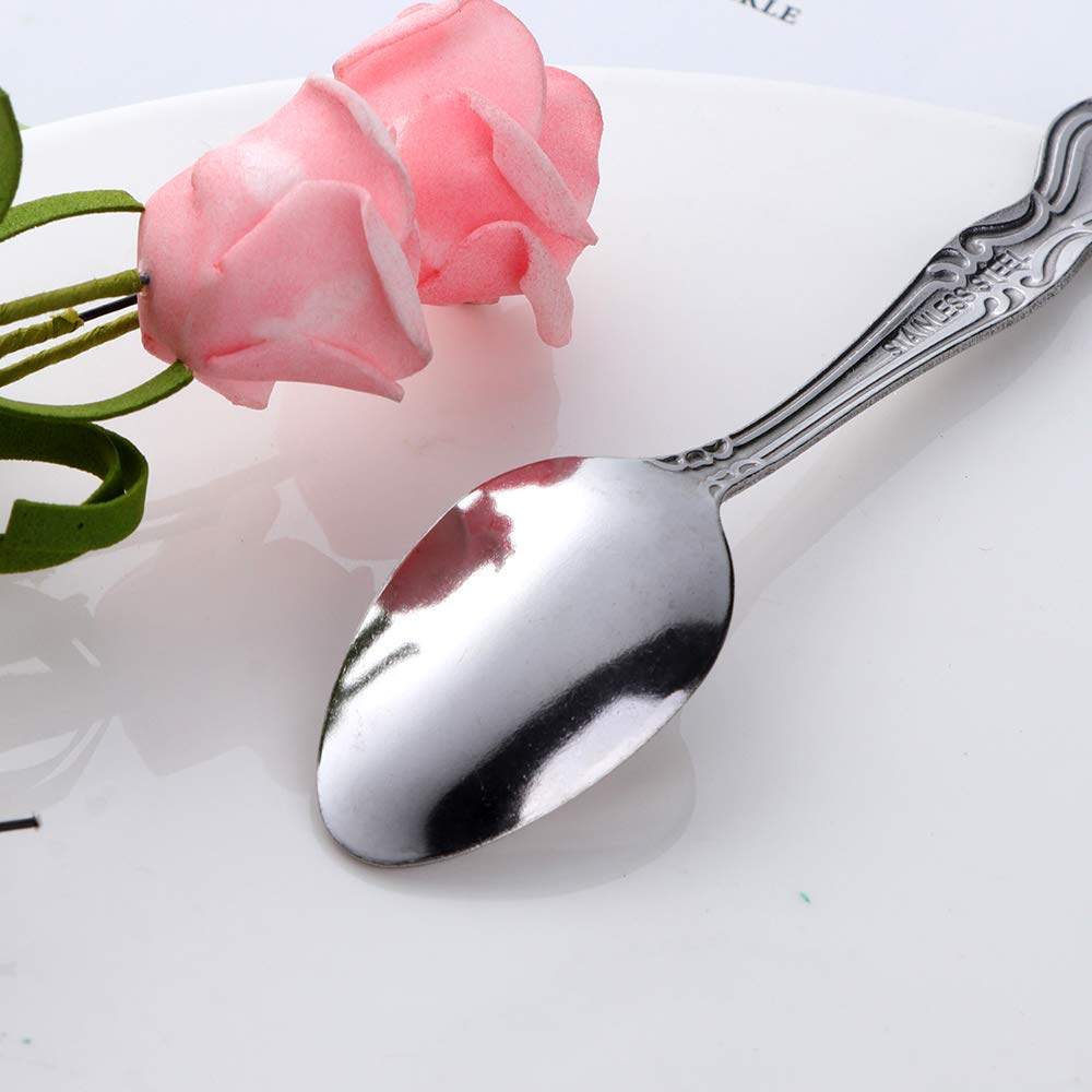 12-Piece Stainless Steel Mini Coffee Spoons Set - 4.6 Inch Silver Espresso & Dessert Spoons for Tea, Coffee, Appetizers | Perfect for Home, Café, and Restaurant Use