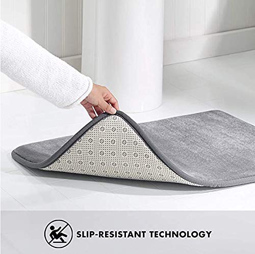 Non-Slip Plush Bath Mat Rug - Lighthouse Seagull Ocean Cloudy Sky Design, 29.5