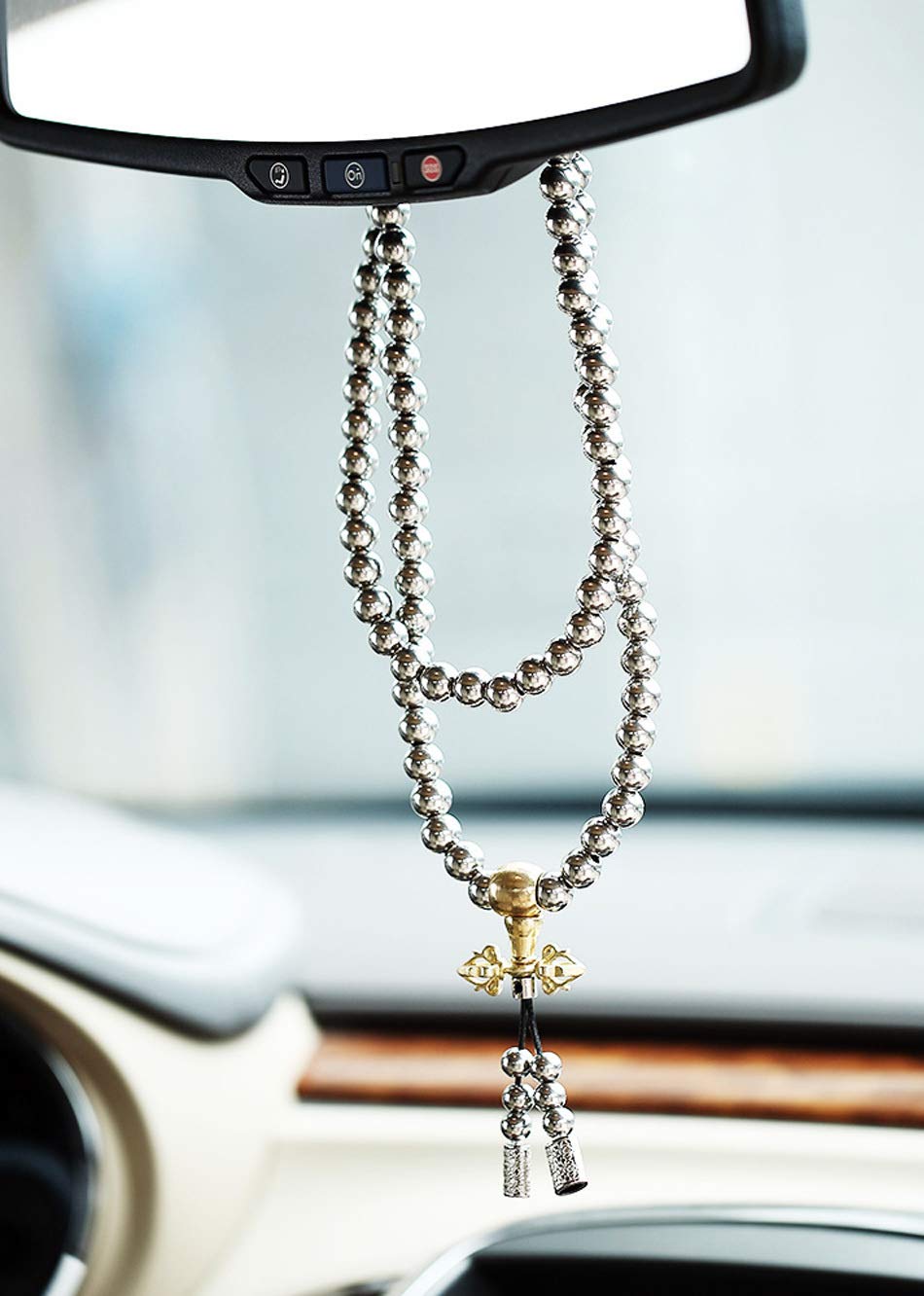 Stainless Steel Cross Necklace for Men - 108 Buddha Beads Chain with Adjustable Length | Perfect for Meditation, Yoga, Fashion Accessories & Spiritual Gifts