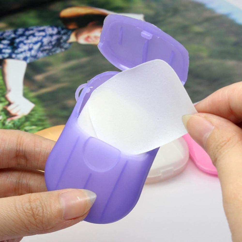 WOX MOX Disposable Soap Paper Sheets - Travel Hand Washing Soap Flakes, Portable Mini Soap Leaves for Camping, Hiking & Outdoor Activities (2-Pack, Random Colors)