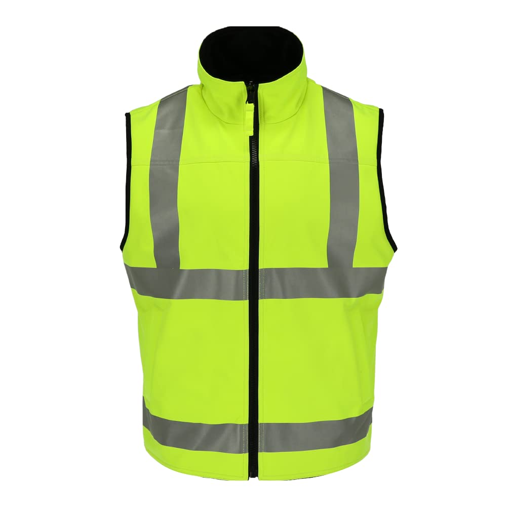 RefrigiWear ANSI Class 2 High Visibility Reversible Softshell Safety Vest - Orange with Reflective Tape for Construction, Road Work & Outdoor Safety