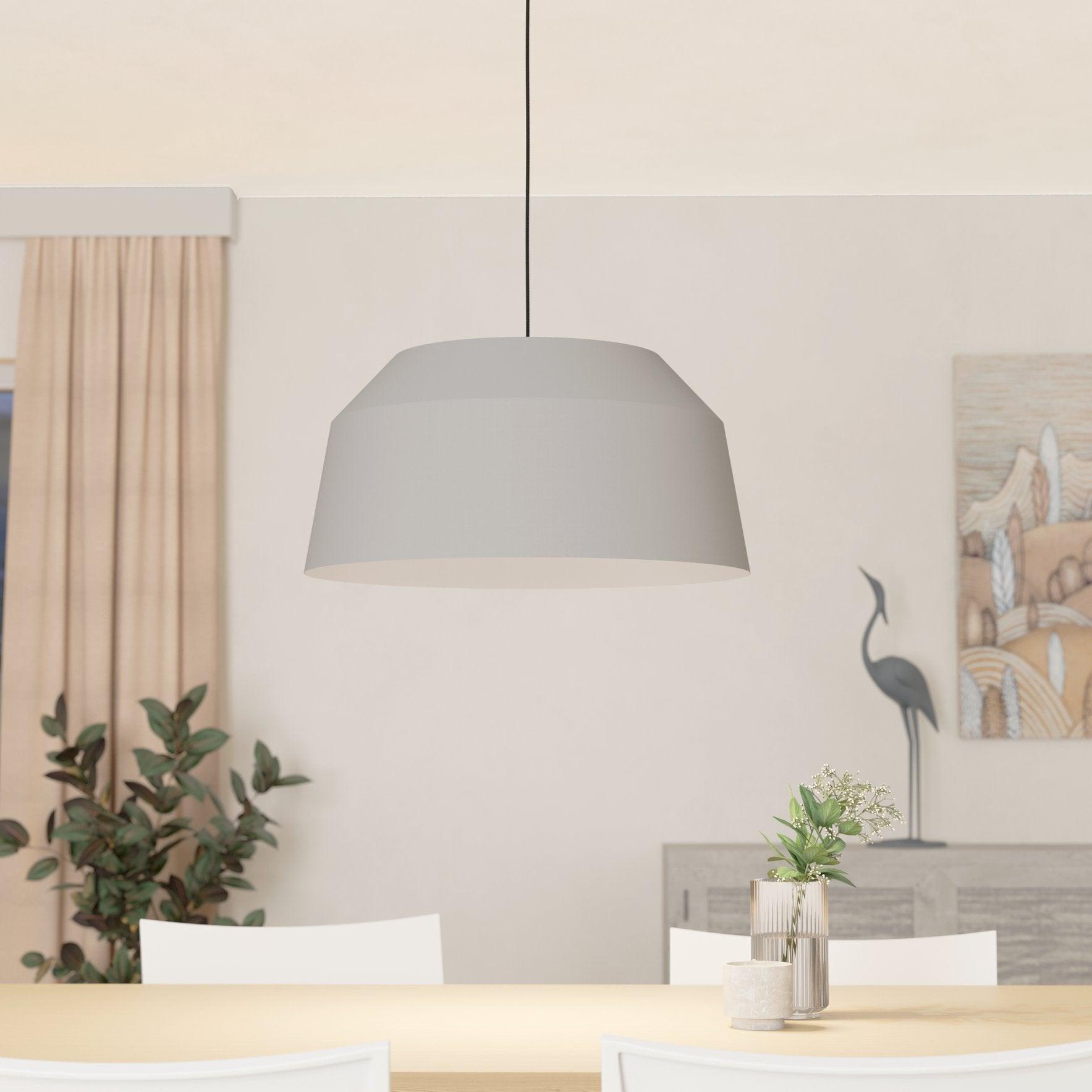 Eglo Contrisa 52cm Grey Metal Angular Shade Pendant Light - Modern Industrial Ceiling Lighting for Kitchen, Dining Room & Office