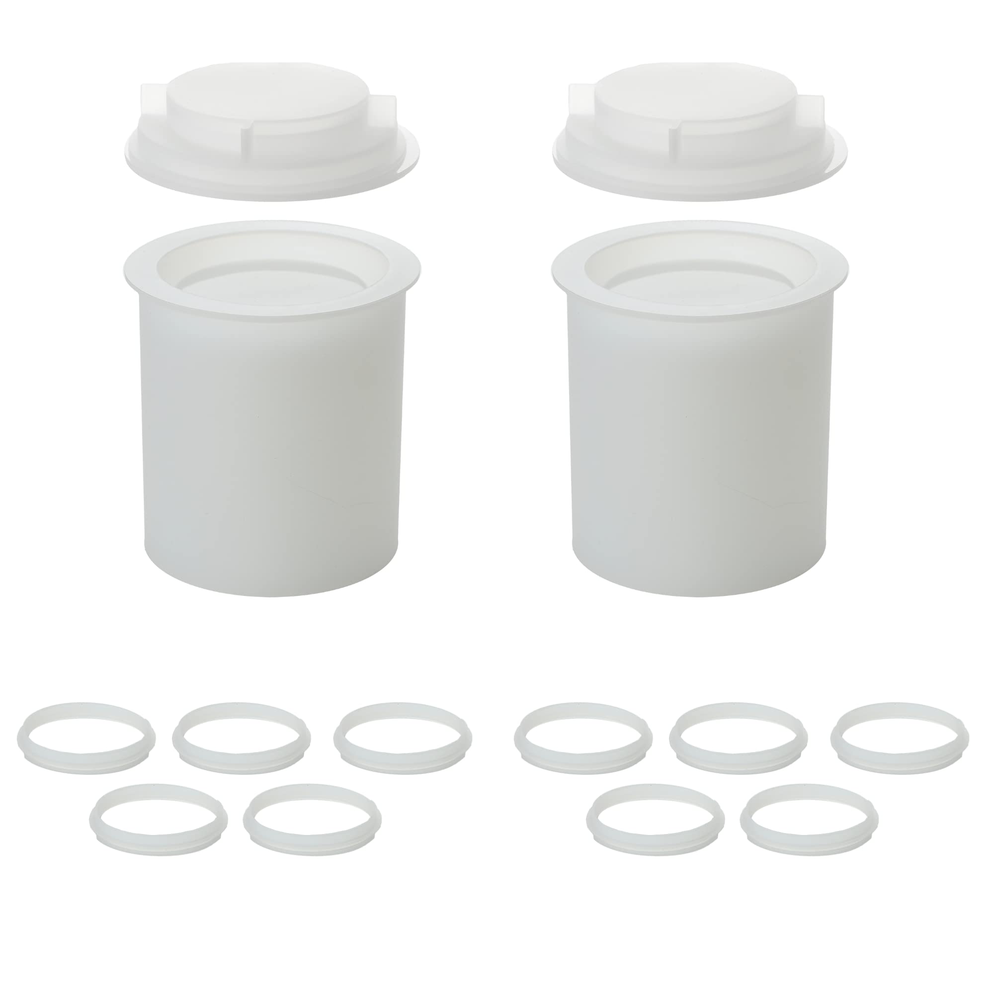 Premium Silicone Cylinder Candle Jar Molds with Lids - 2 Pack DIY Candle Making Supplies for Home Decor, Wedding, Gifts & Aromatherapy