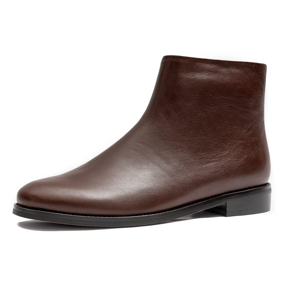 Stylish Women's Minimalist Leather Ankle Boots - Comfortable & Versatile for Work, Casual Outfits & Fall Fashion