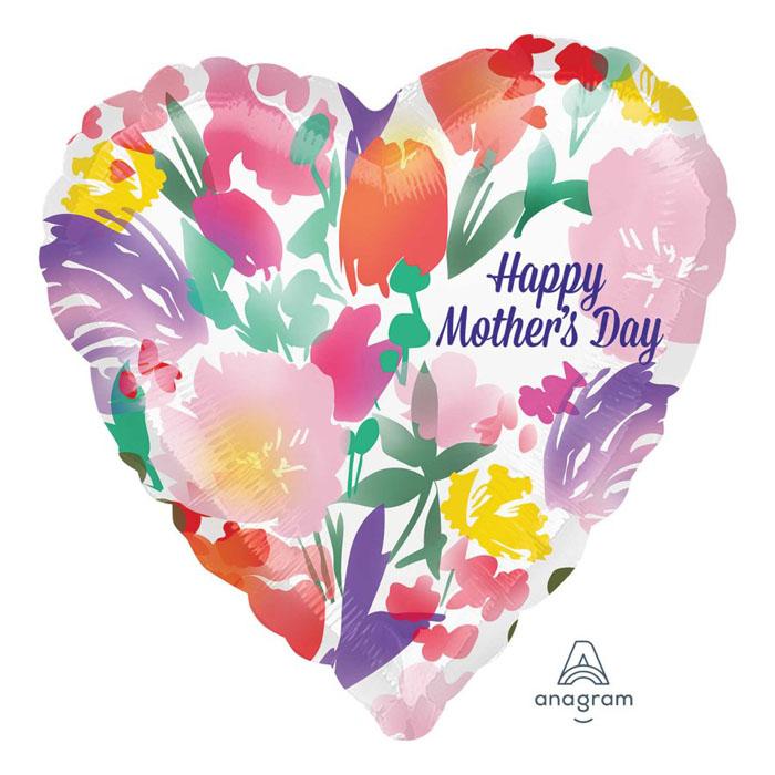 Happy Mother's Day Floral Heart Foil Balloon - Perfect for Birthday Party Decorations, Baby Showers & Wedding Celebrations