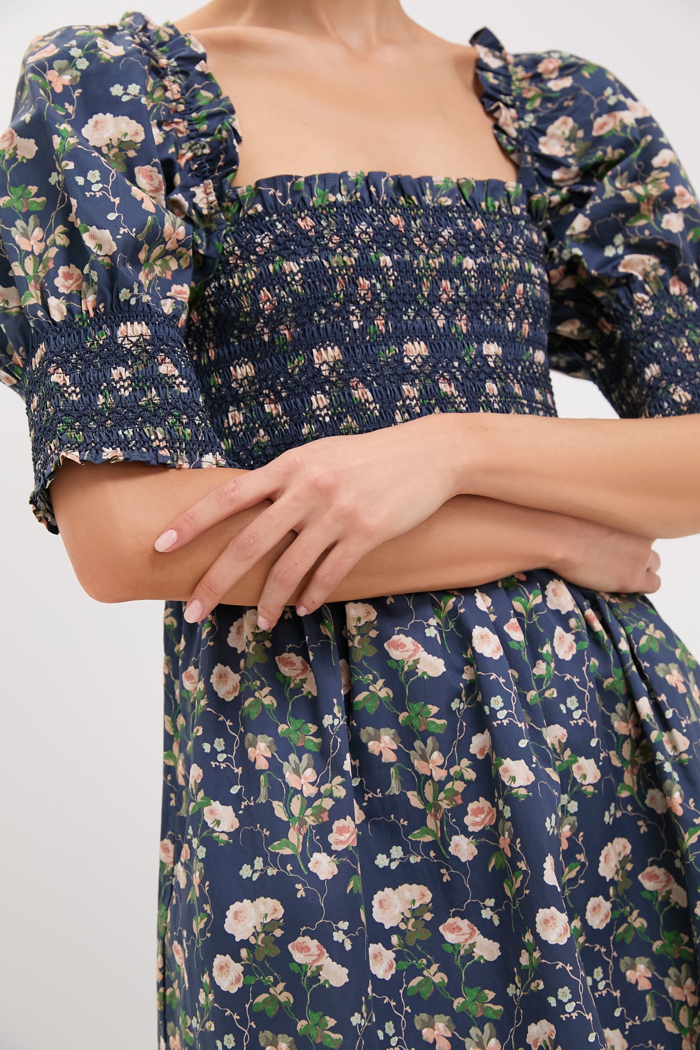 Bluebonnet Navy Lila Nap Dress - Women's Floral Print Summer Dress for Casual Wear, Beach Outings, and Relaxing at Home