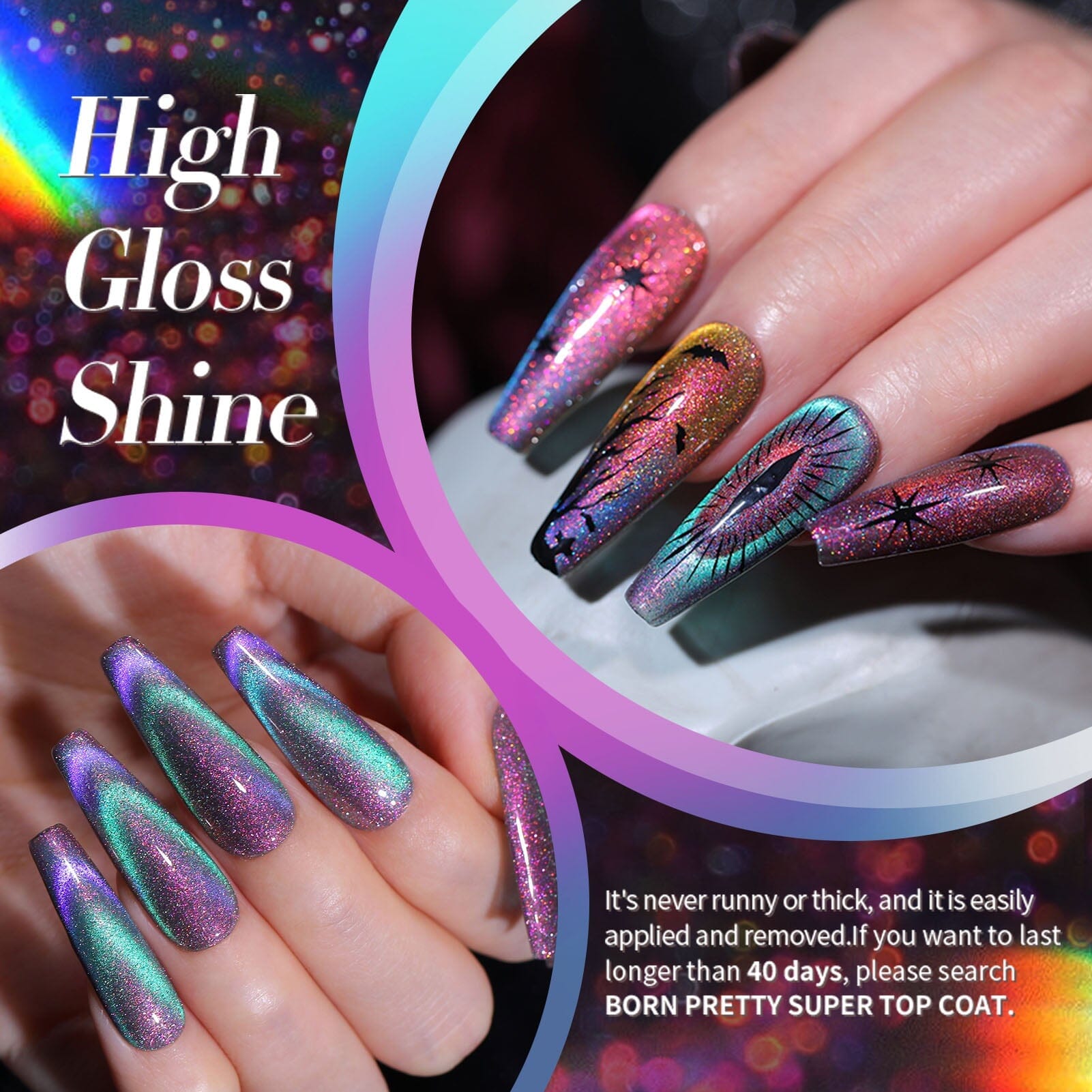 6 Colors 9D Glass Cat Magnetic Gel Nail Polish Set - 7ml Nail Art Kit for DIY Manicure at Home, Perfect for Parties & Special Occasions