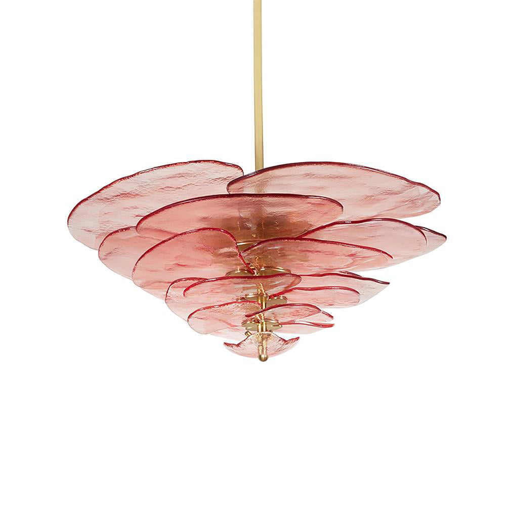 Elegant Lilypad Glass Chandelier - Modern Crystal Ceiling Light Fixture for Dining Room, Living Room & Bedroom Decor | Perfect for Home Lighting and Interior Design