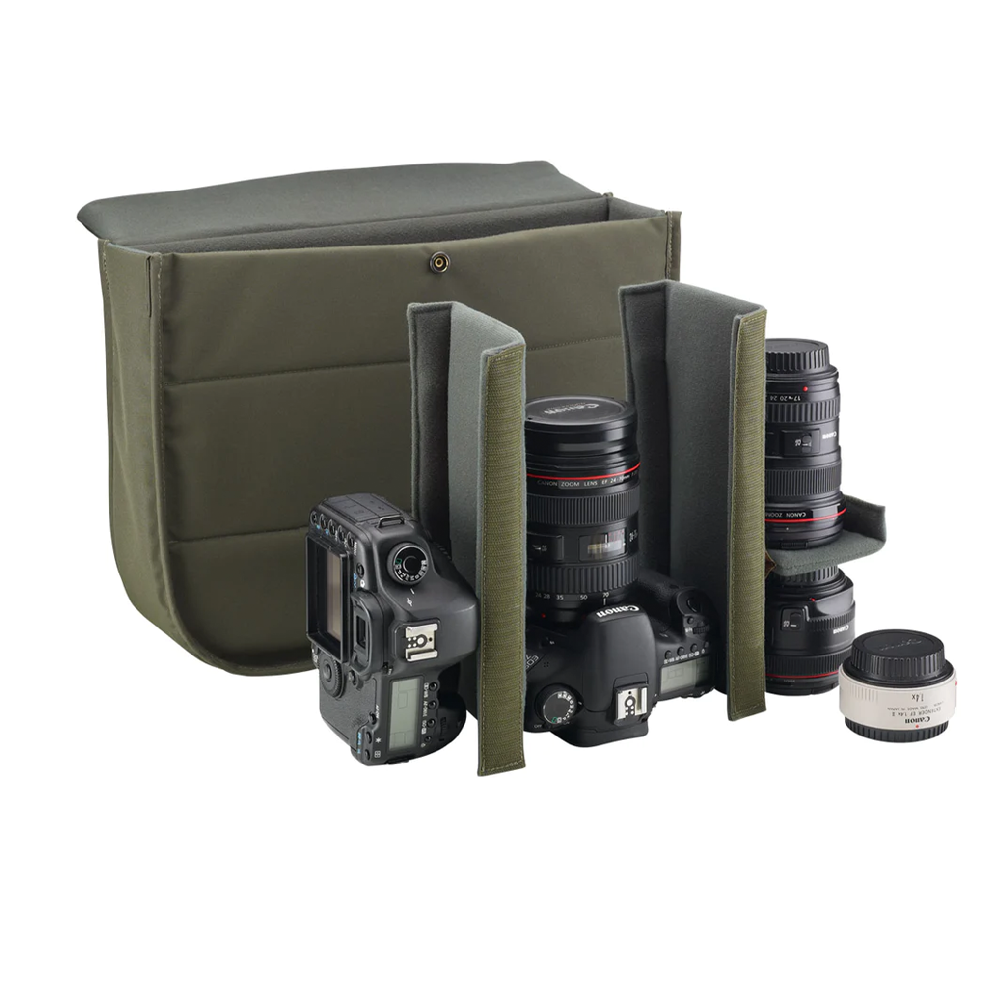 Billingham Hadley Large 8L Shoulder Bag - Black FibreNyte & Black Leather with Olive Lining | Premium Camera Bag for Photographers, Travel & Everyday Use