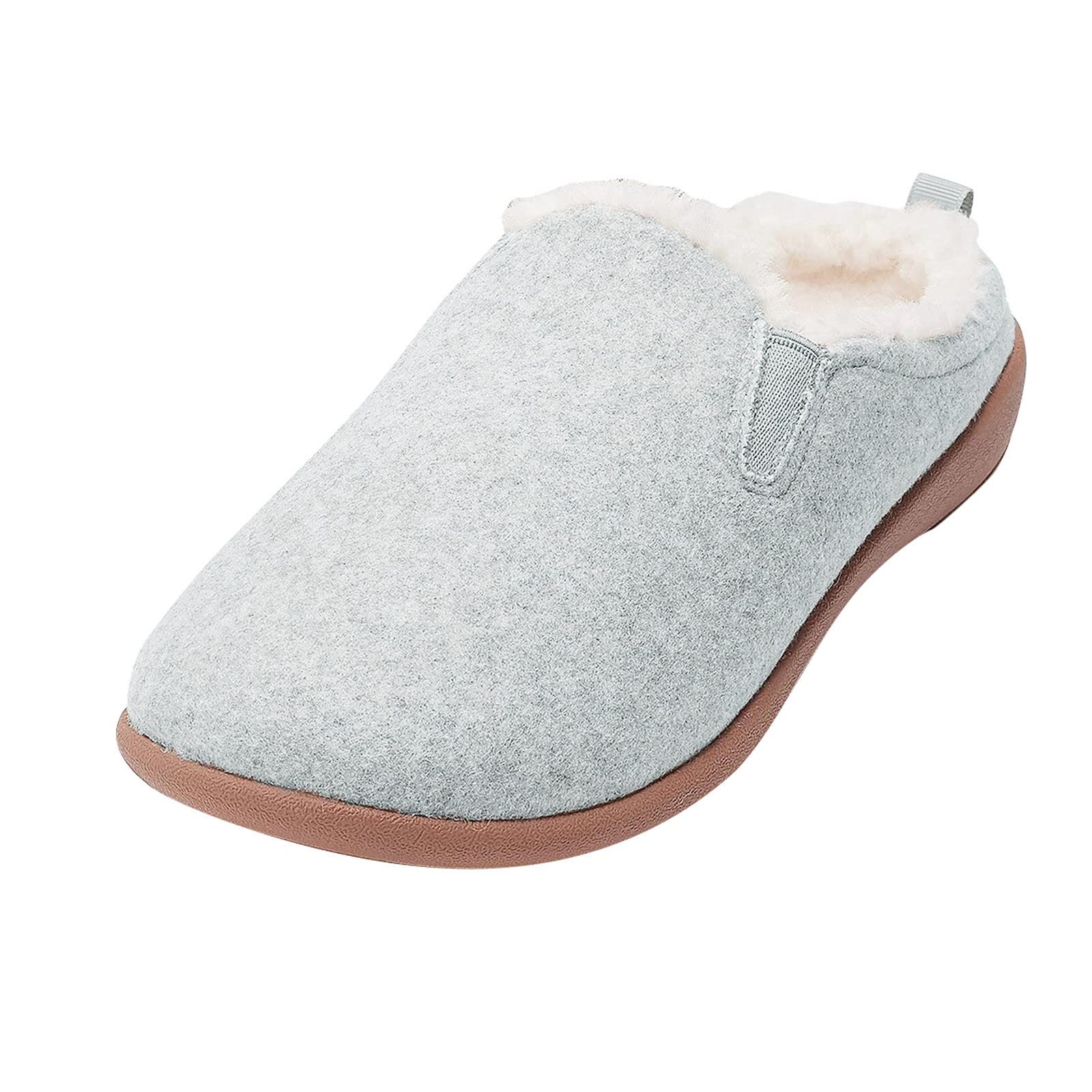 Cozy Women's Winter Slippers - Plush Indoor Slip-On Shoes with Memory Foam, Thermal Furry House Shoes for Women (Grey, Size 7.5) | Perfect for Lounging at Home, Cold Weather Comfort & Gift Giving
