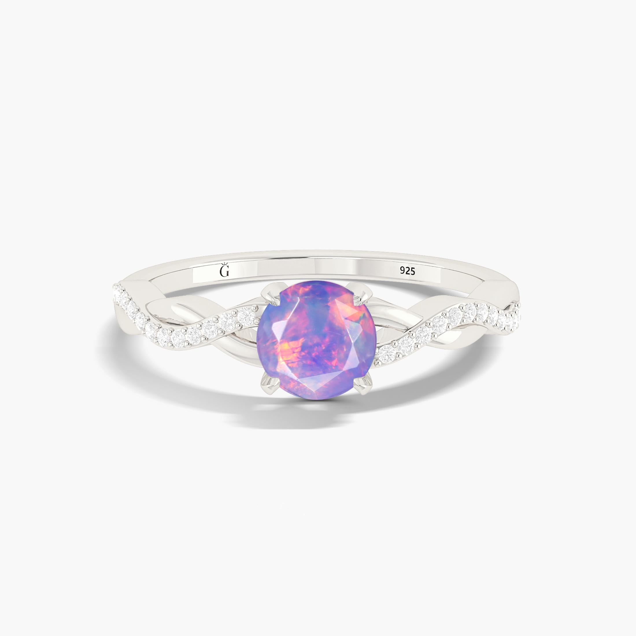Black Fire Ethiopian Opal Engagement Ring - Tiny Round Cut for Women | Perfect for Weddings, Anniversaries & Special Occasions