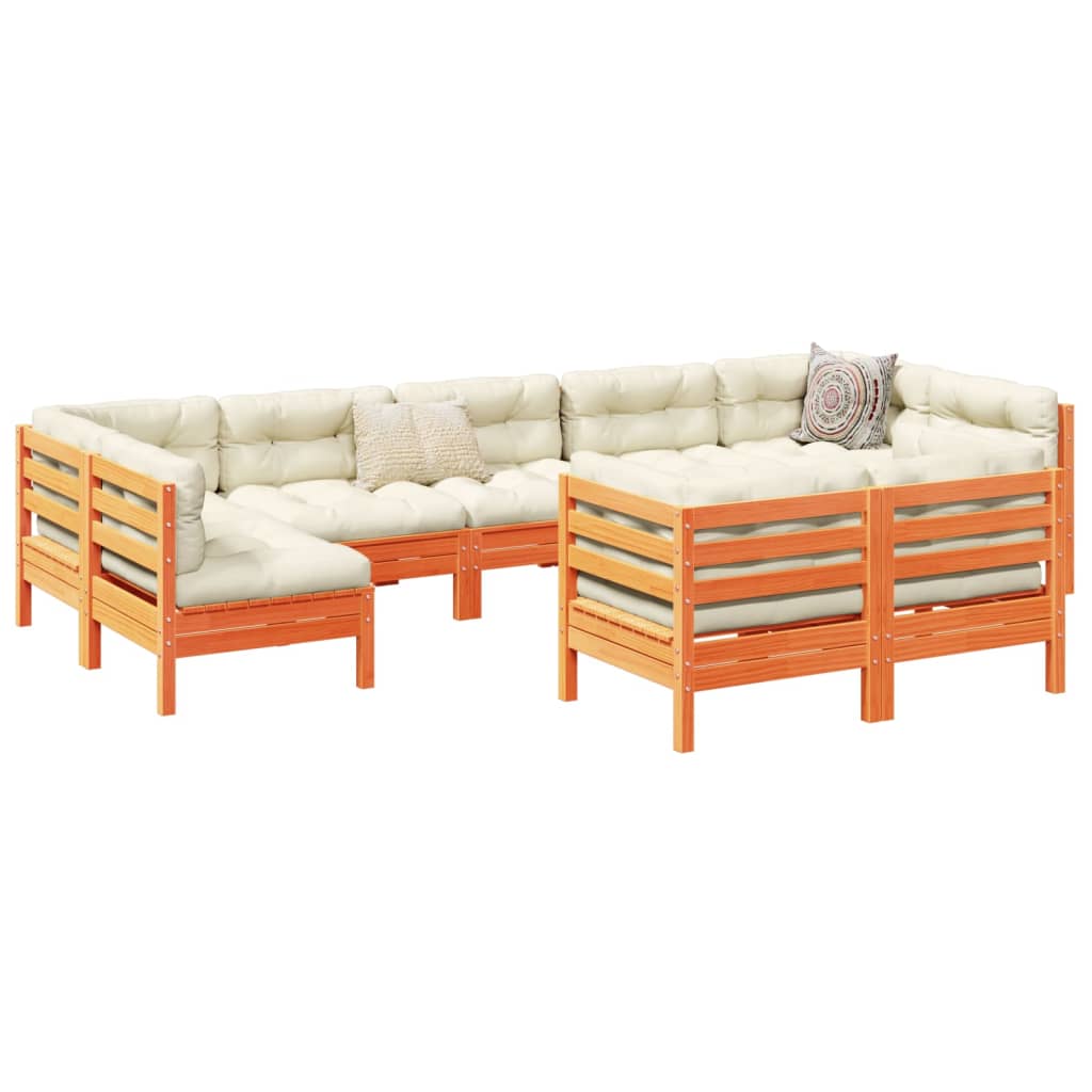 Anselm Outdoor Garden Sofa Set with Cushions - Solid Pine Wood Patio Furniture for Backyard, Poolside & Terrace Relaxation