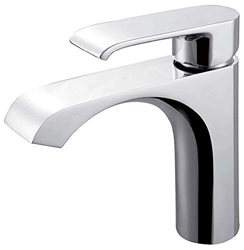 Premium Single Handle Kitchen Faucet - Thickened Durable Brass Construction with Hot/Cold Water Mixer - Ideal for Washbasin, Sink & Pot Filling - Chrome Plated Height-Adjustable Water Tap for Modern Homes