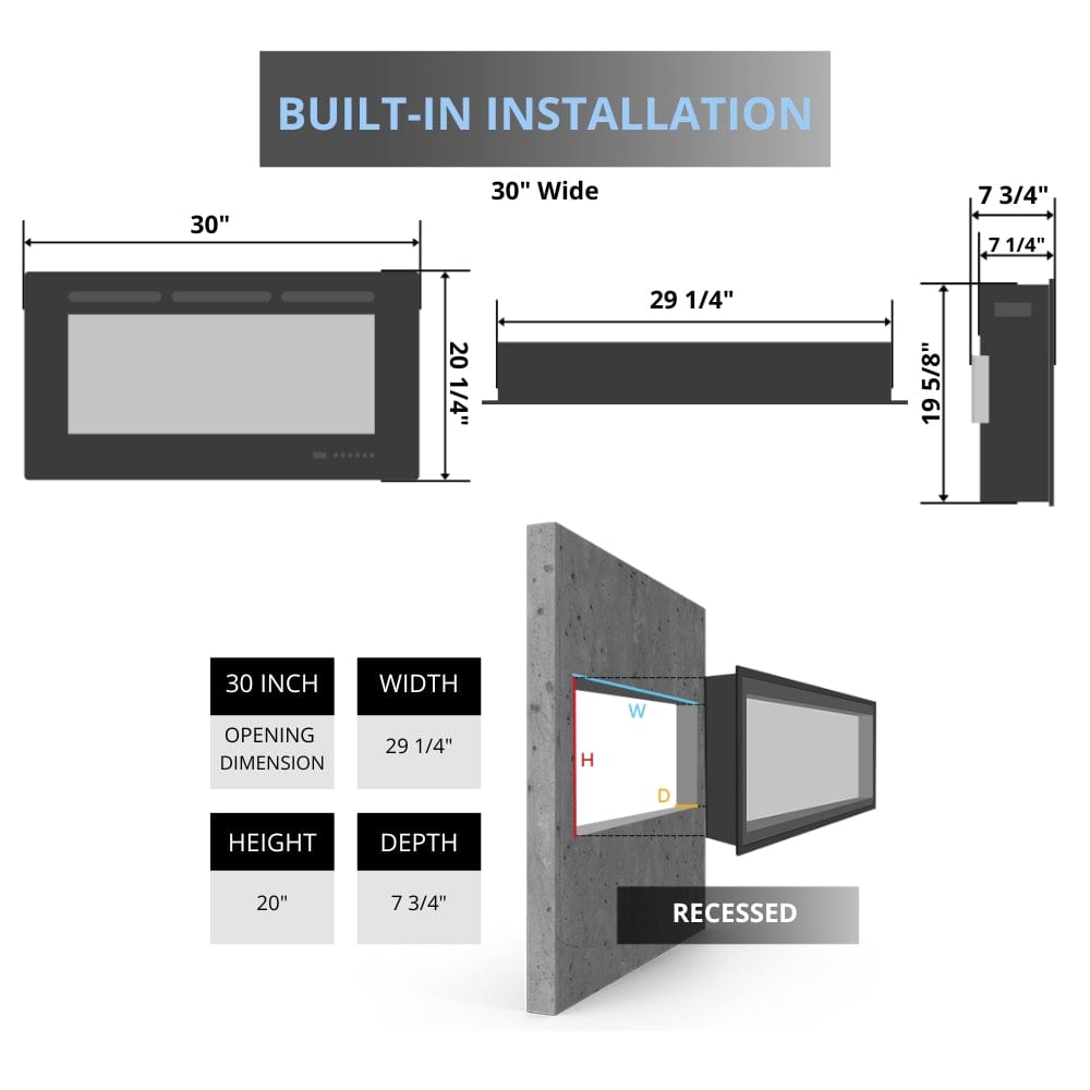 Napoleon Cineview Built-in Electric Fireplace - Realistic Flames & Adjustable Heat for Cozy Home Ambiance | Perfect for Living Rooms, Bedrooms & Offices