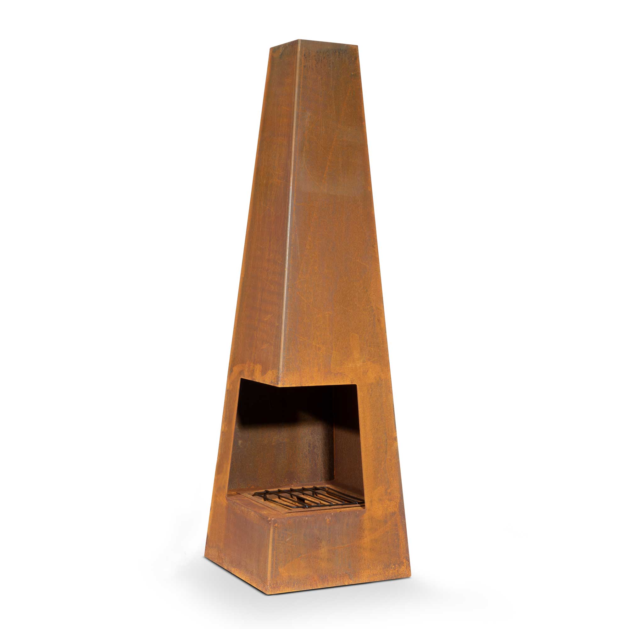 Outdoor Pyramid Chiminea Wood Burner - Corten Steel Patio Heater for Garden, Backyard & Camping | Perfect for Cozy Nights & Outdoor Gatherings