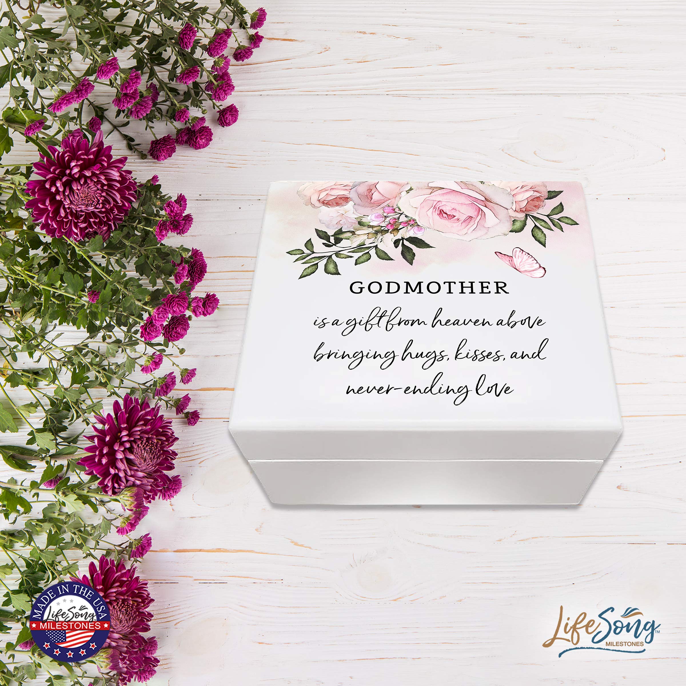 Personalized Baptism & First Holy Communion Jewelry Box - Engraved Keepsake Gift for Godparents, Godson, Goddaughter - Elegant Jewelry Storage Box for Religious Milestones - Perfect Baptism Gift, Christening Present & Communion Keepsake (A Gift From Heaven)