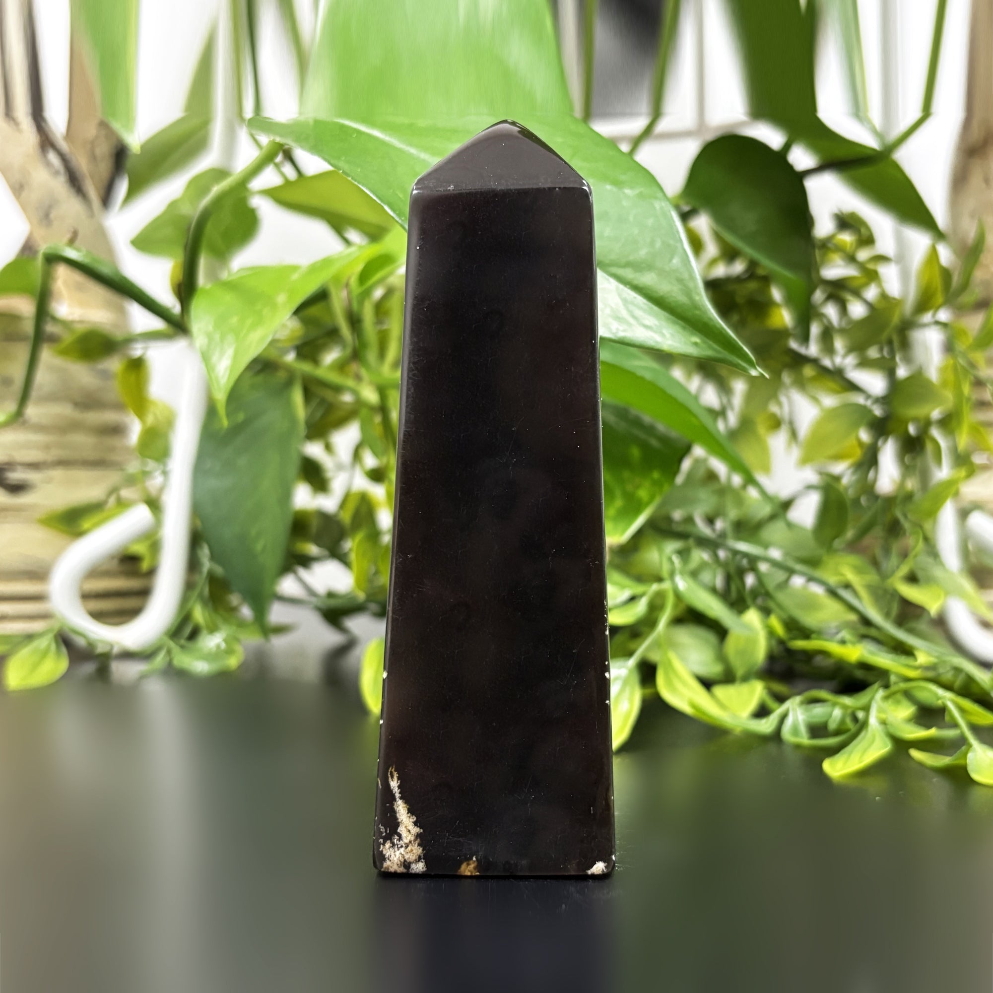 Natural Amber Crystal Obelisk Tower Point - Healing Stone for Energy Cleansing, Grounding & Meditation - Perfect for Home Decor, Reiki Healing & Spiritual Gifts (RPO482)