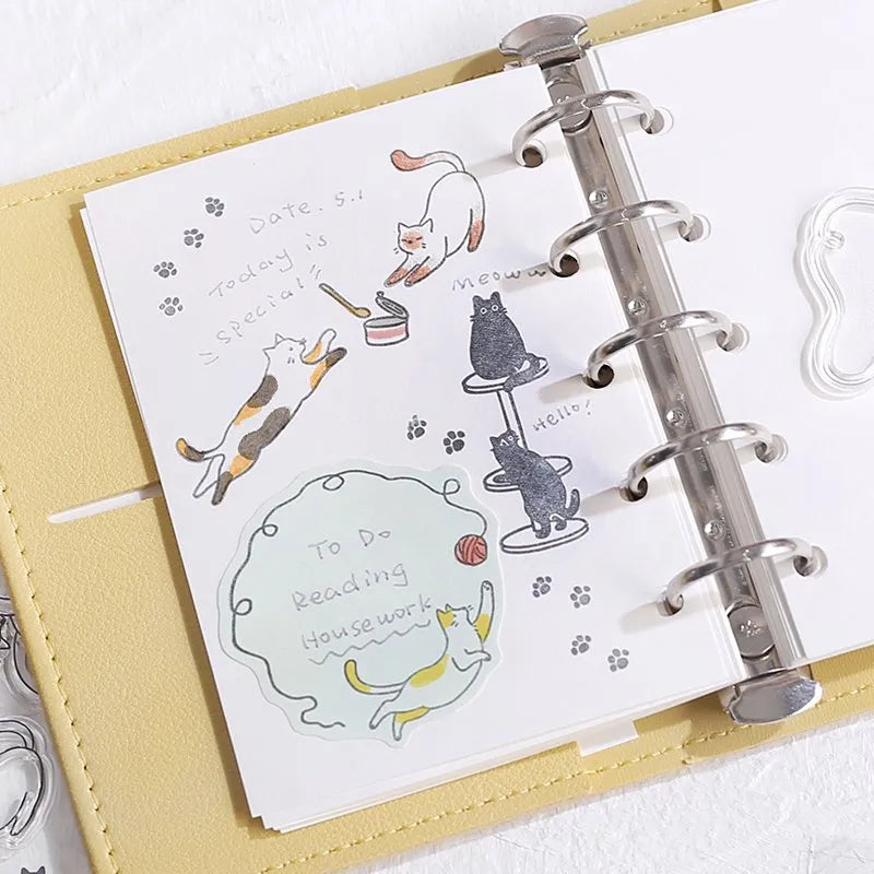 BGM Clear Stamp Set - Cat Diary Scrapbooking Stamps for DIY Cards, Journals & Planners | Perfect for Cat Lovers & Crafters