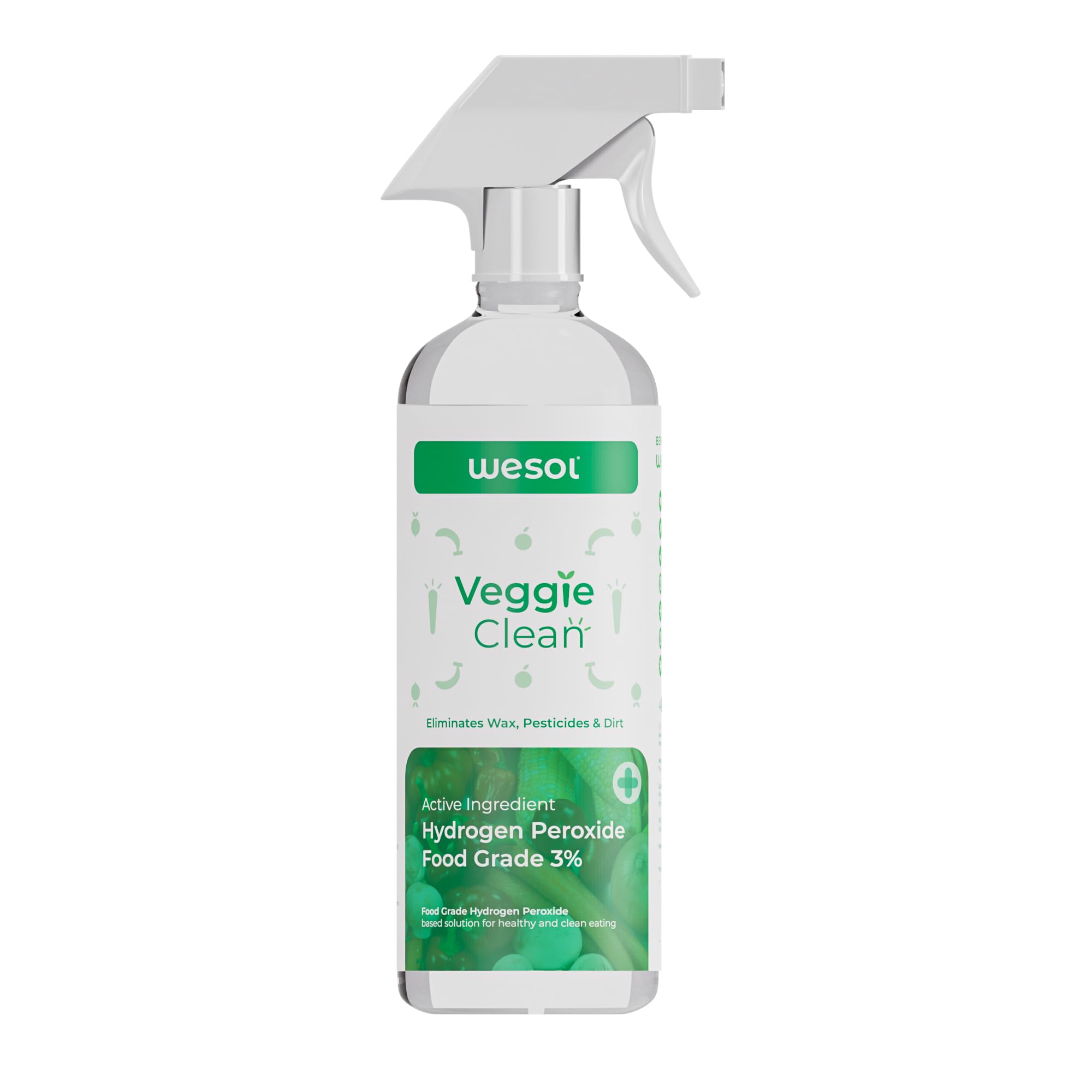 **Wesol 500ml Fruit & Vegetable Wash with 3% Food-Grade Hydrogen Peroxide – Removes Pesticides, 99.9% Germs, Wax – Safe for Organic Produce – Perfect for Fresh Salads, Smoothies & Meal Prep**
