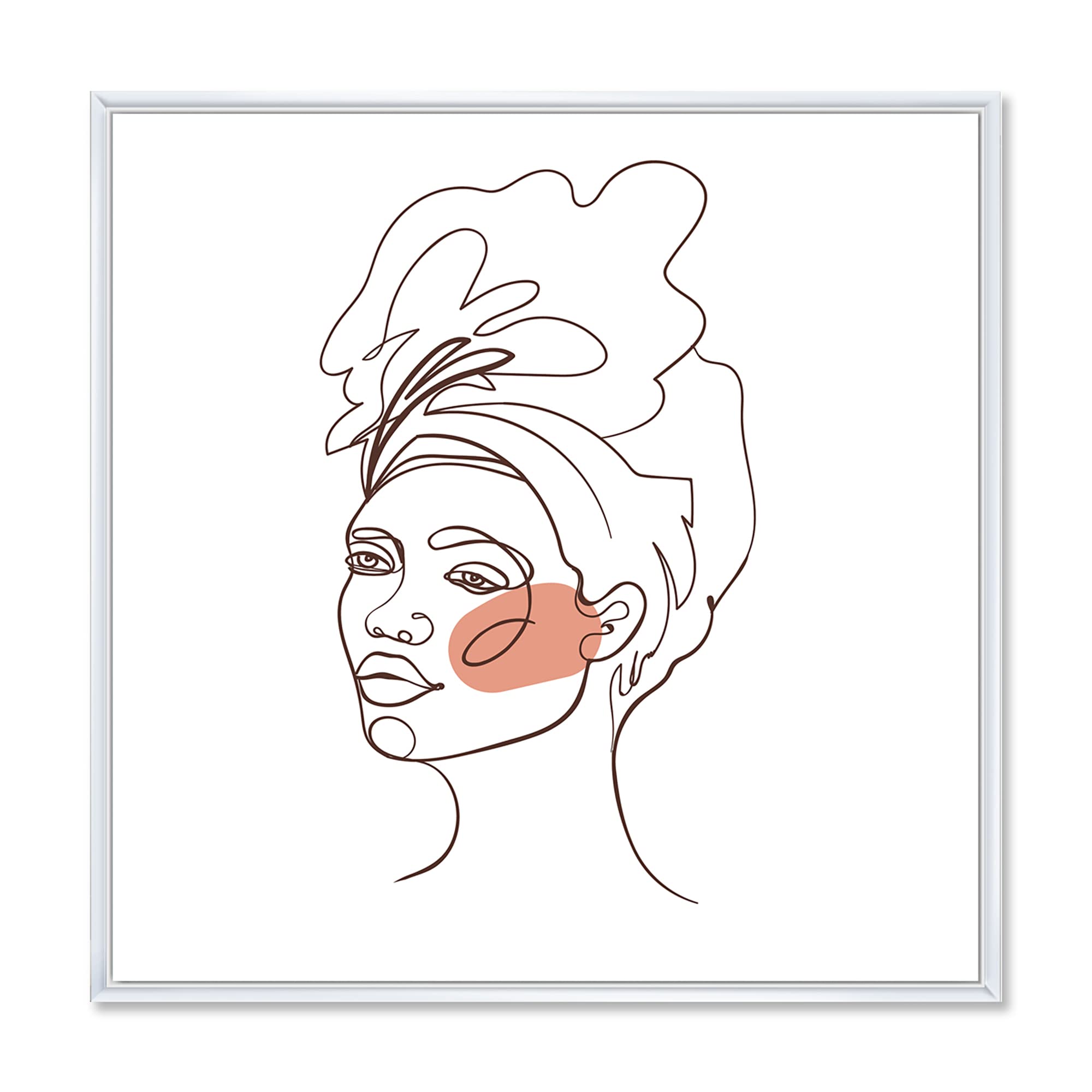African American Woman Portrait Canvas Wall Art - Modern Framed Black Art Print for Living Room, Bedroom & Office Decor
