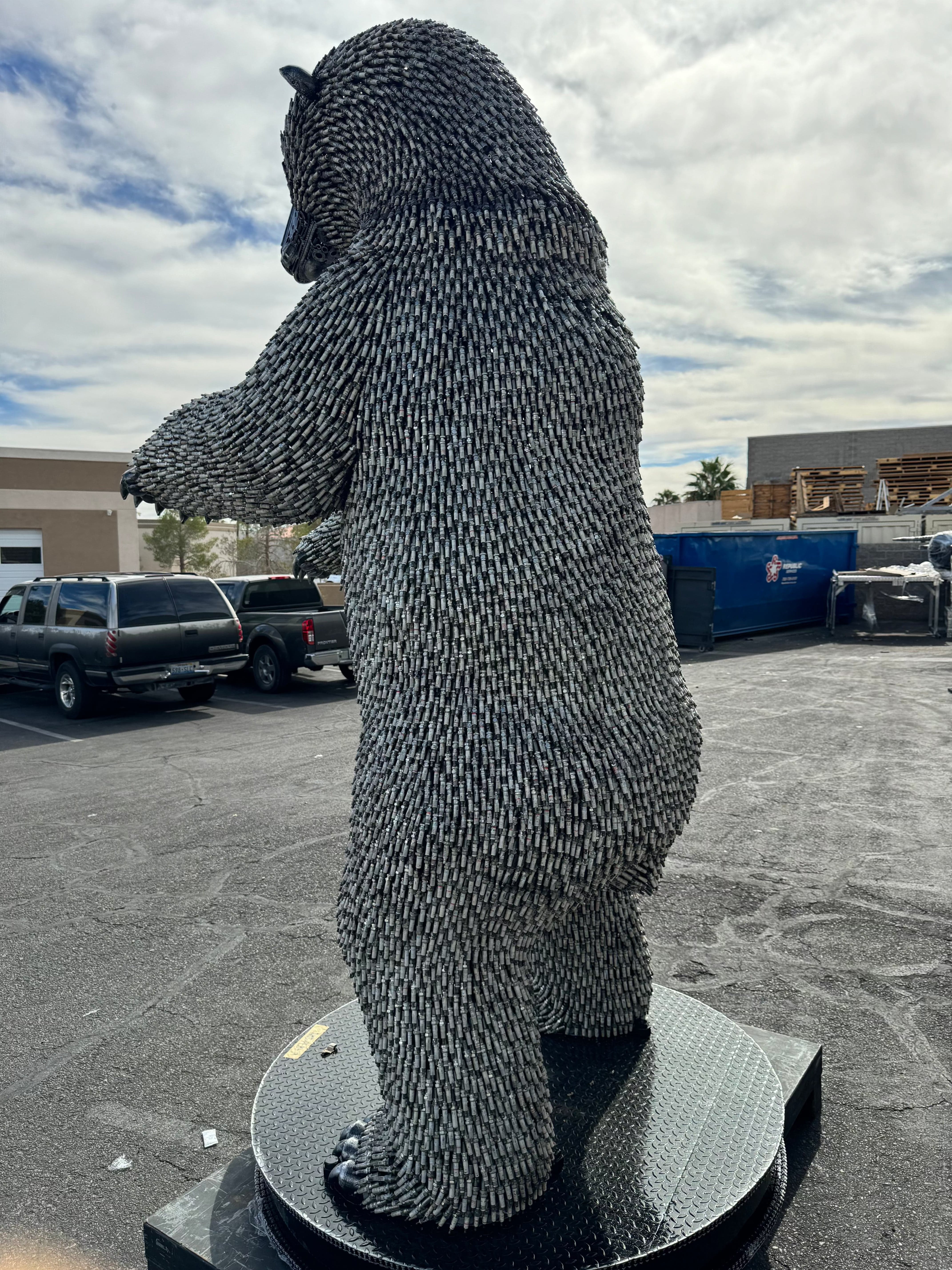 106 Spark Plug Polar Bear Recycled Metal Sculpture - 20,000+ Pieces - Unique Eco-Friendly Art for Home & Office Decor