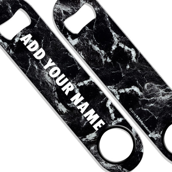 Personalized Marble Speed Bottle Opener - Custom Name Engraved Bar Tool for Beer, Soda & Home Brewing - Perfect for Parties, BBQs & Man Cave Decor