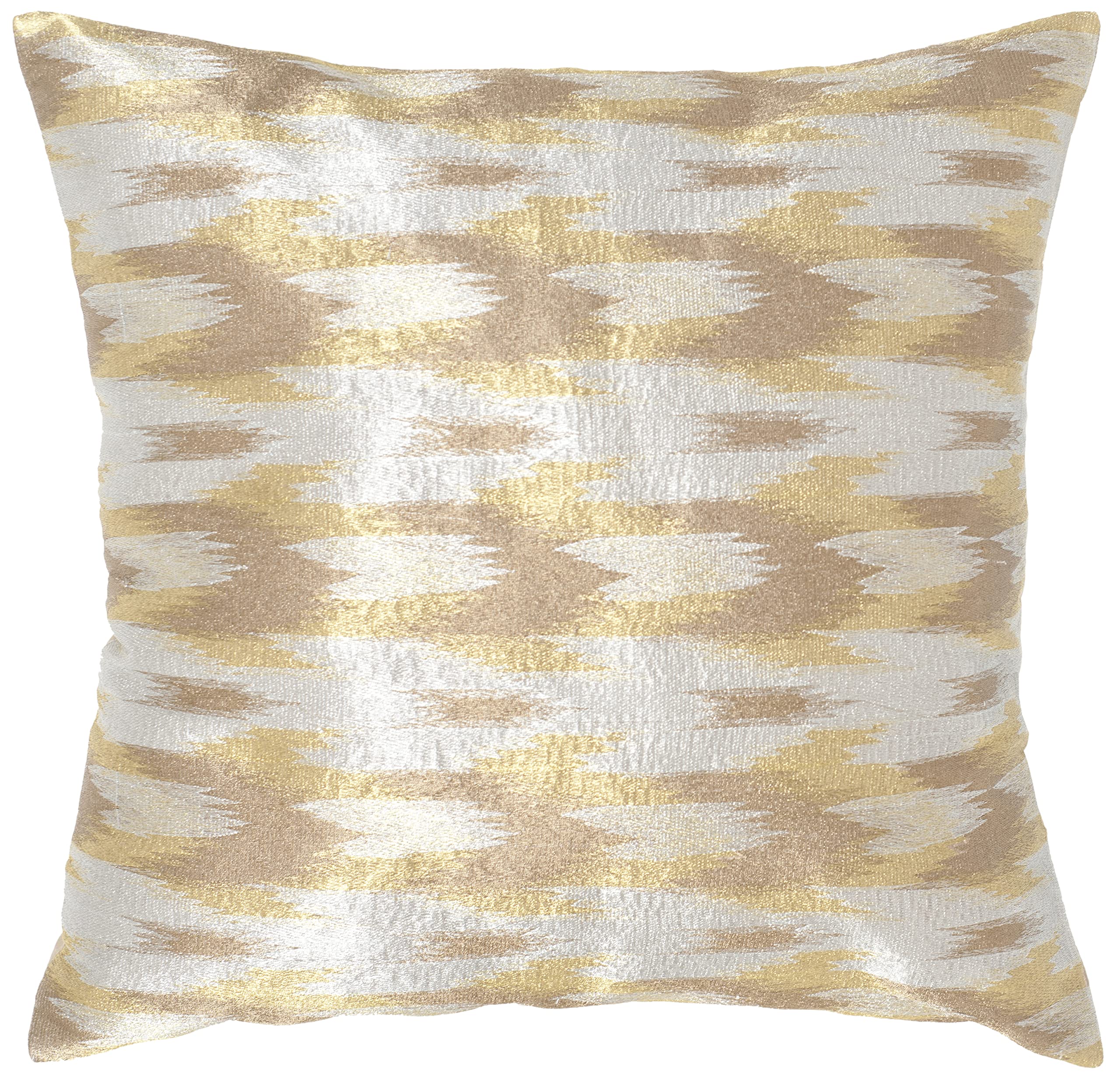 Safavieh Boho Chic Metallic Silver Throw Pillows 20x20 Inches - Set of 2 Decorative Cushions for Living Room Sofa, Bedroom & Home Decor