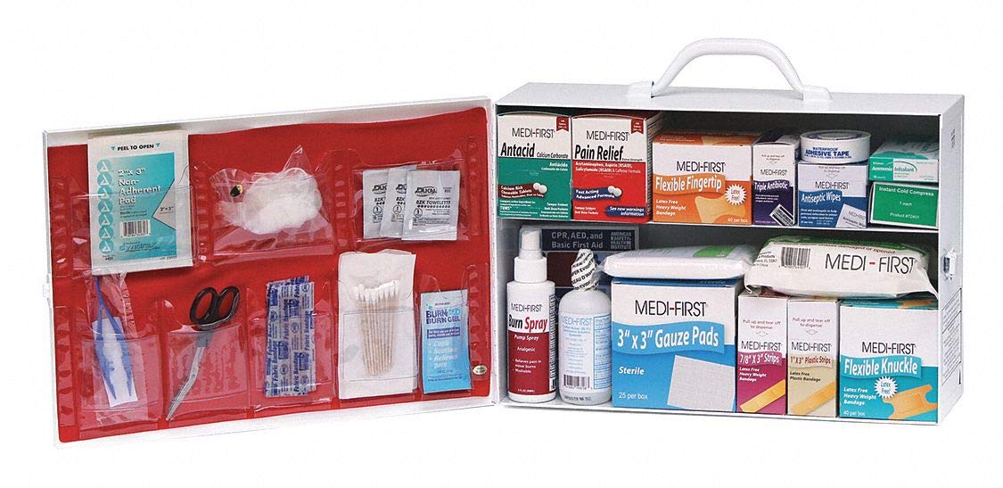 Medique 21-Piece First Aid Kit Bulk Pack – White Emergency Medical Supplies for Home, Office, Travel & Outdoor Adventures (100 People Capacity)
