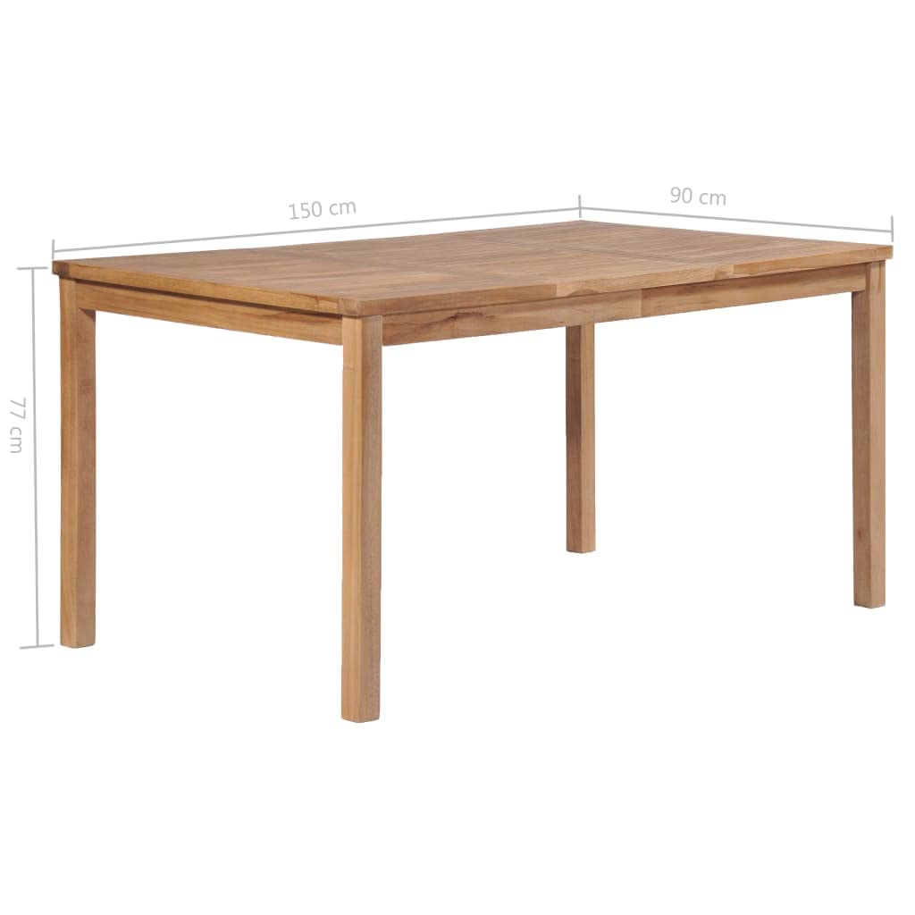Premium Solid Teak Wood Outdoor Dining Table - Weatherproof Patio Furniture Set for Garden, Backyard & Poolside - Smooth Sanded Finish & Easy Assembly - Perfect for Al Fresco Dining & Entertaining