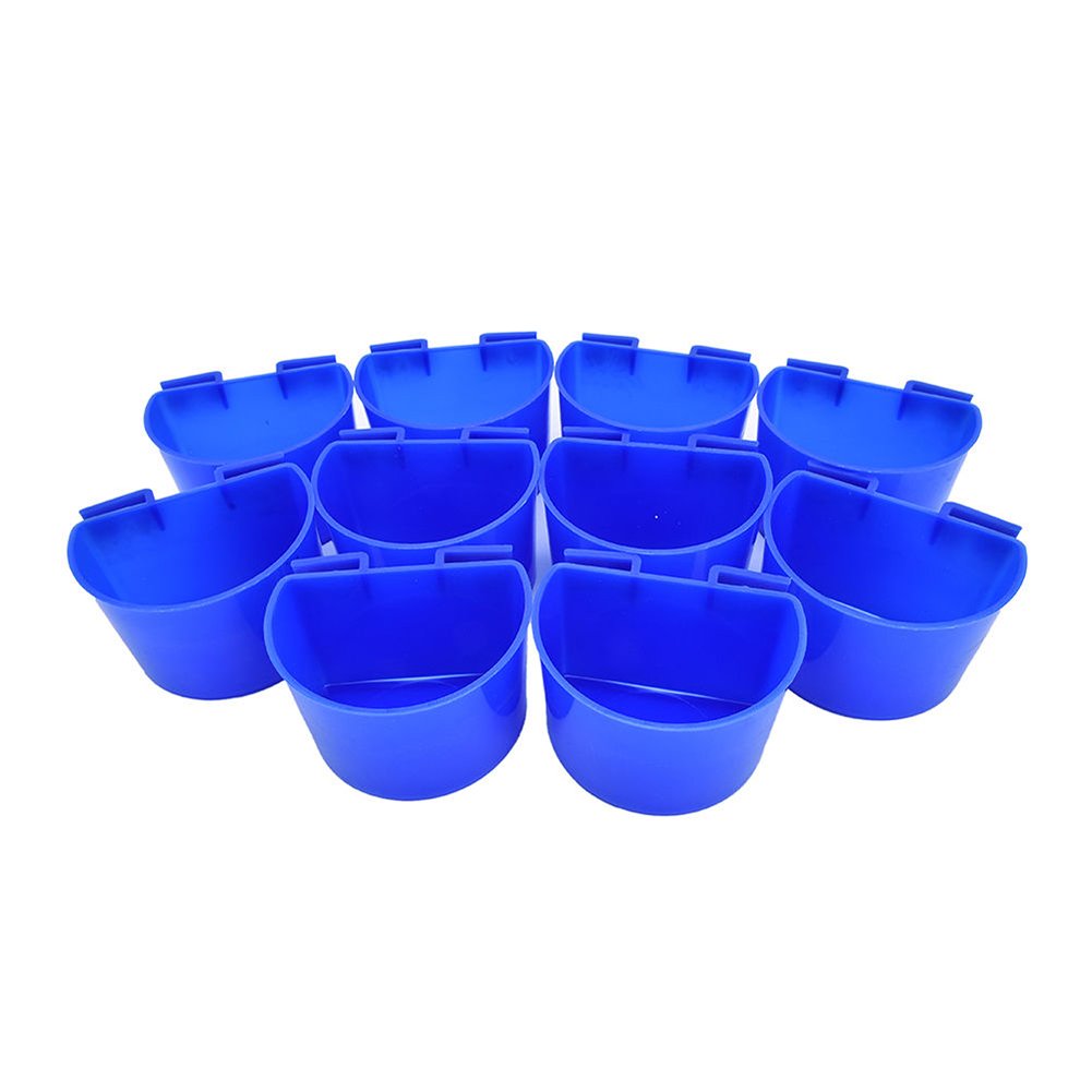 10 Pcs Hanging Feed & Water Cups for Quail, Poultry, Rabbit & Pigeons - Durable Cage Drinkers for Small Animal Coops, Aviaries & Pet Enclosures