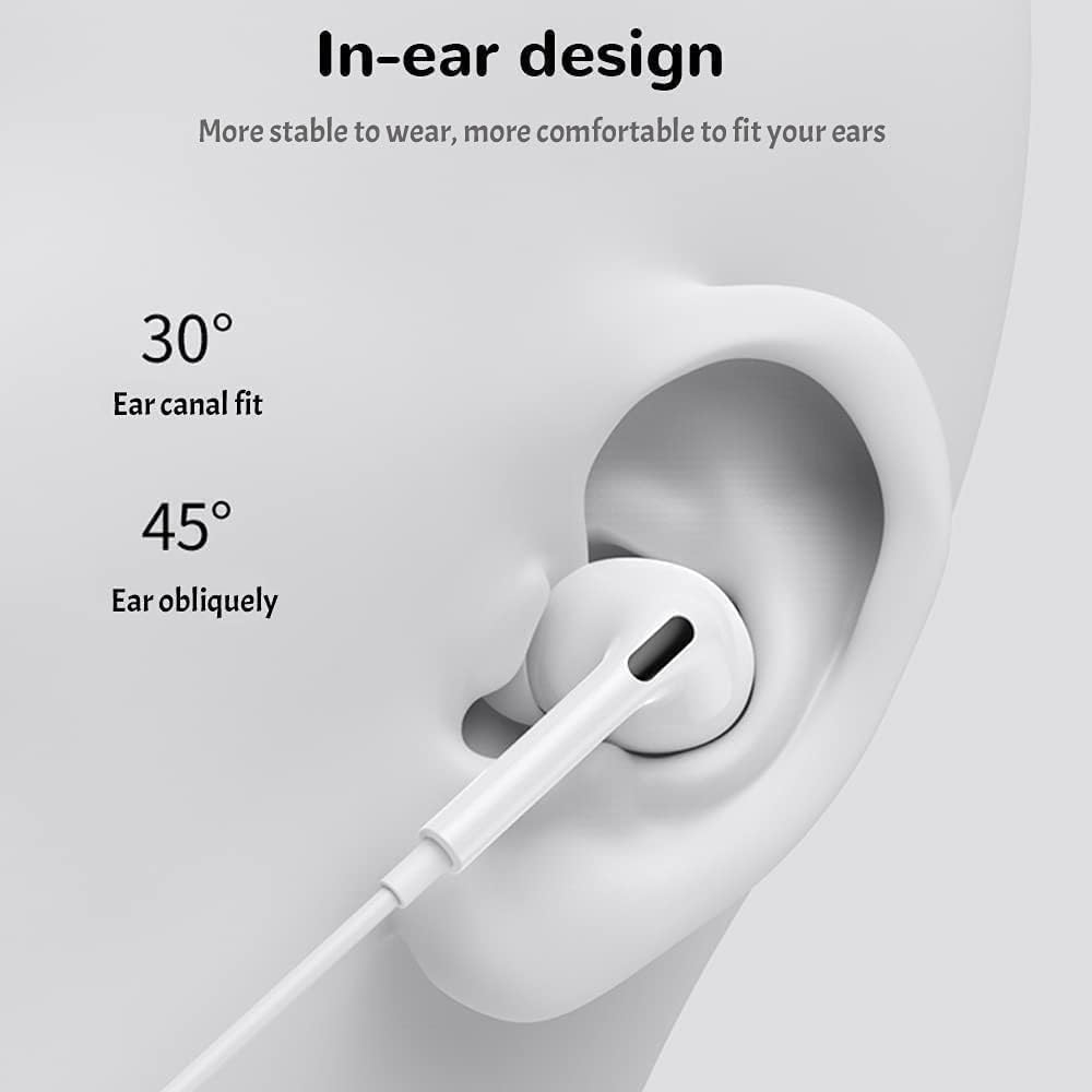 KP TECHNOLOGY Wireless Earbuds for iPhone 16/15 Series (Type-C) - Noise Cancelling Bluetooth Earphones with Mic for Gym, Running & Travel