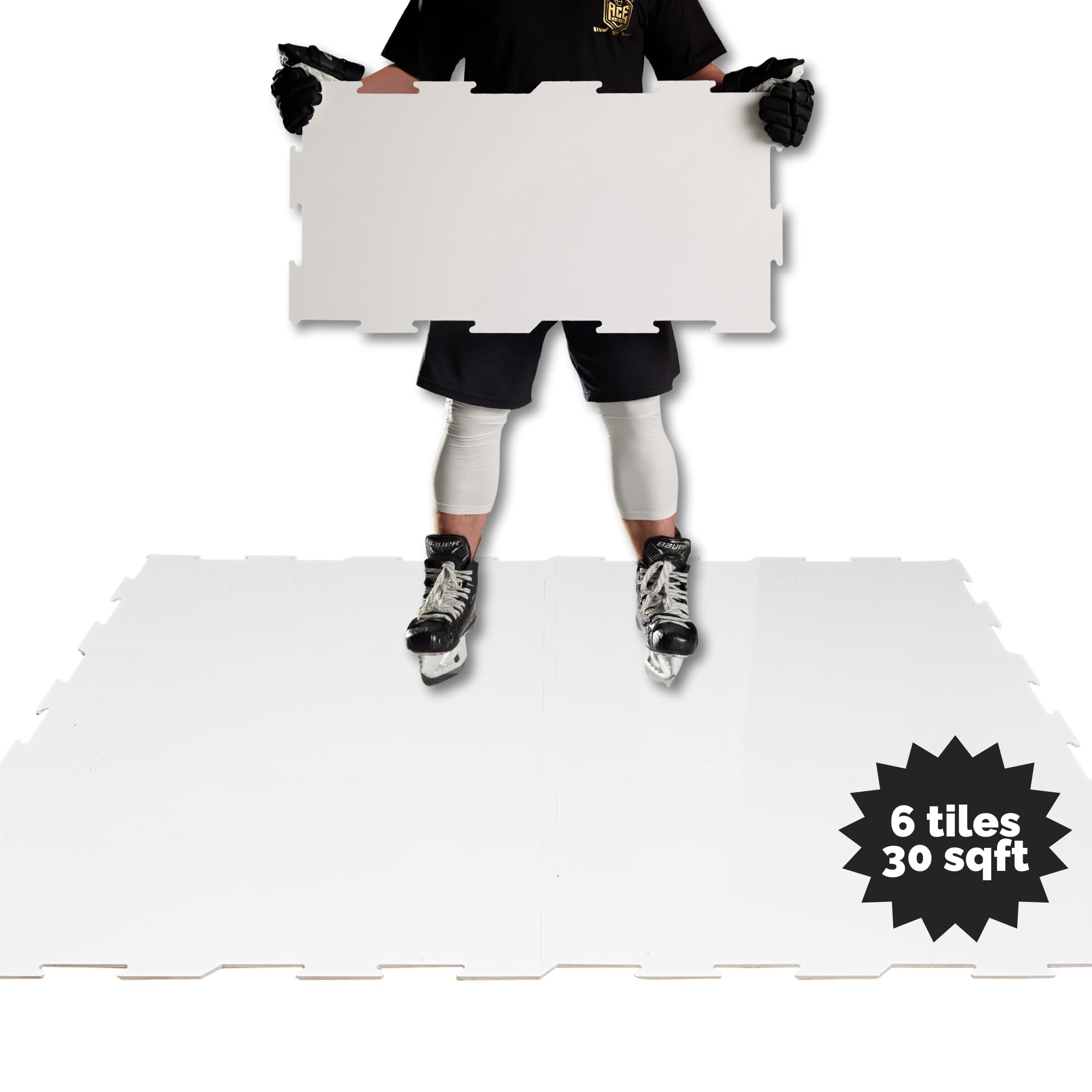 Premium Synthetic Ice Tiles for Hockey Training - Real Ice Simulation Dryland Hockey Training Platform for Shooting, Passing & Stickhandling - Durable Double-Sided Design - Perfect for Home, Backyard & Professional Hockey Practice