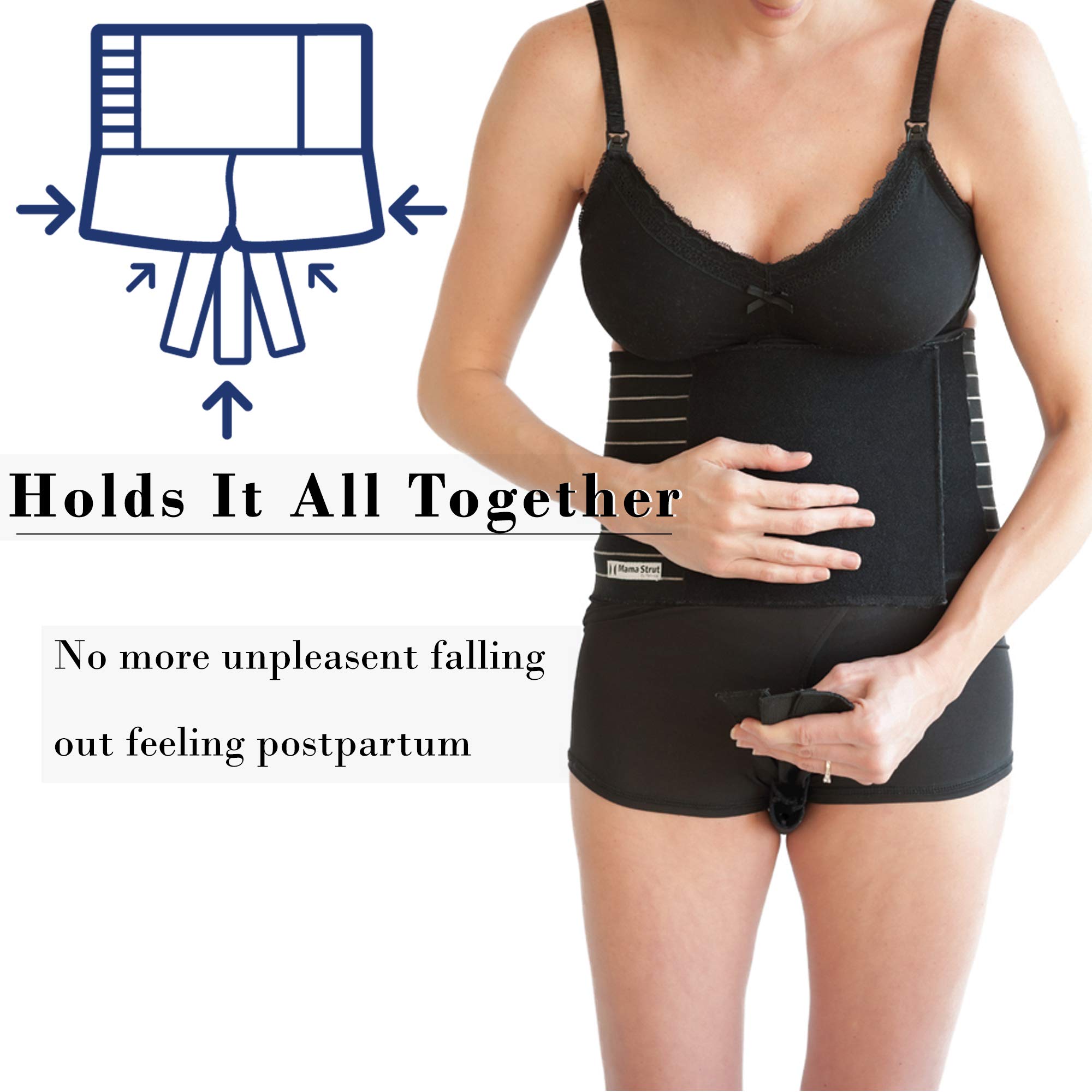 Mama Strut Postpartum Support Belt - Post Pregnancy Recovery Wrap with Compression, Heat & Cold Therapy - Small Size for Comfort & Healing - Ideal for C-Section Recovery & Postpartum Pain Relief