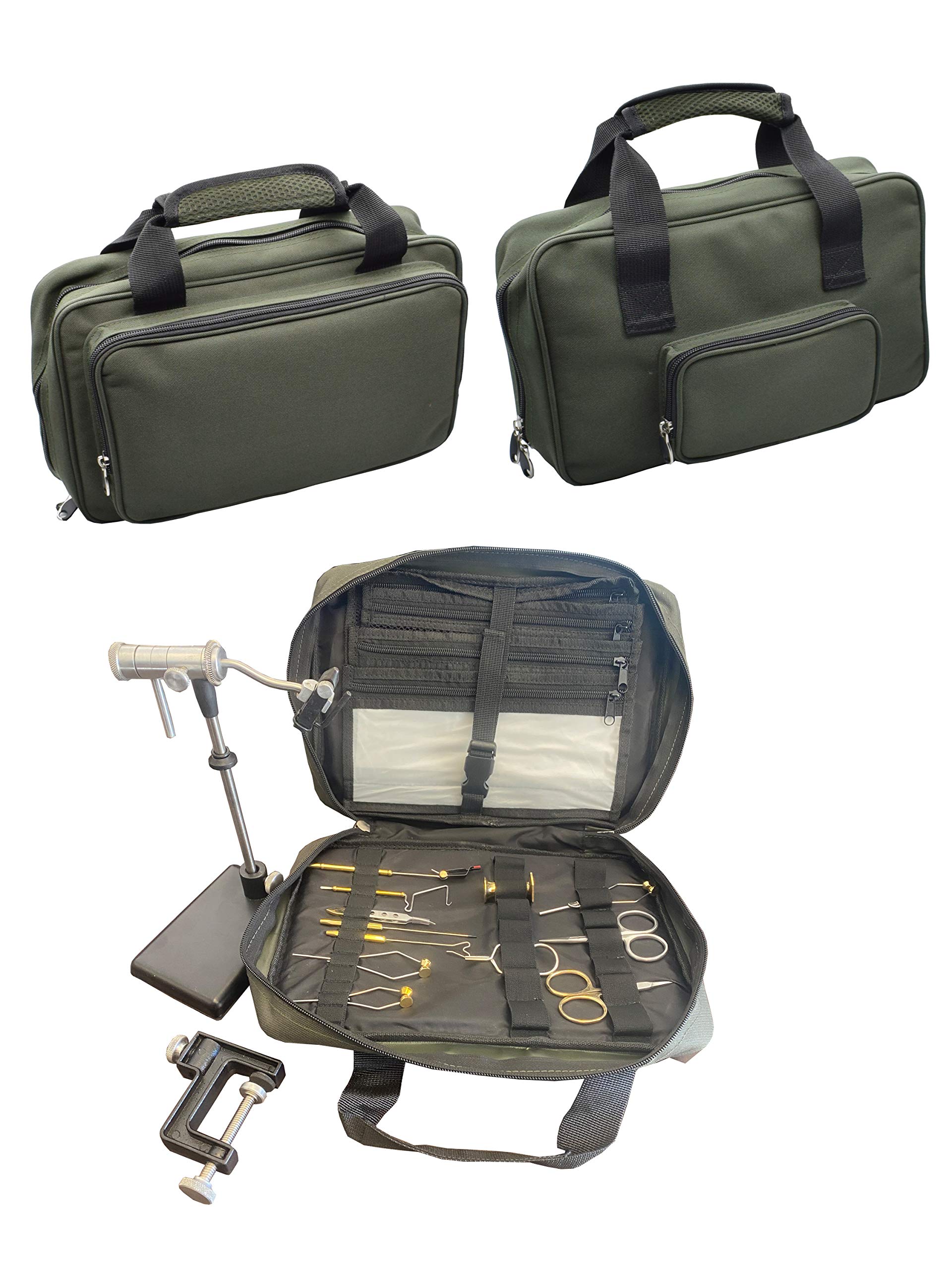 Zephr Travel Fly Tying Kit with Portable Travel Bag - Complete Fly Fishing Accessories for Beginners & Pros - Perfect for On-the-Go Fly Tying at Rivers, Lakes & Outdoor Adventures