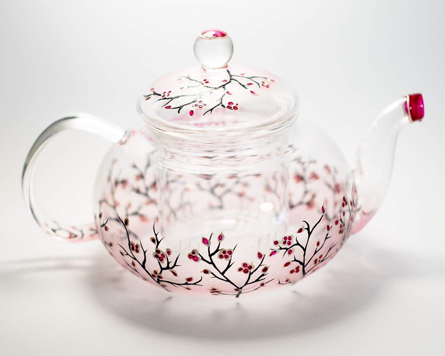Exclusive Hand-Painted Glass Teapot Set with Cup & Saucer - Personalized Tea Gift for Women | Perfect for Afternoon Tea, Bridal Showers & Mother's Day