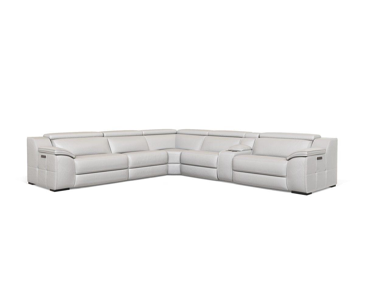 Titus Power Reclining Sectional Sofa with USB Charging - Modern L-Shaped Couch for Living Room, Family Room & Home Theater - Comfortable Leather Recliner Sectional with Adjustable Headrests