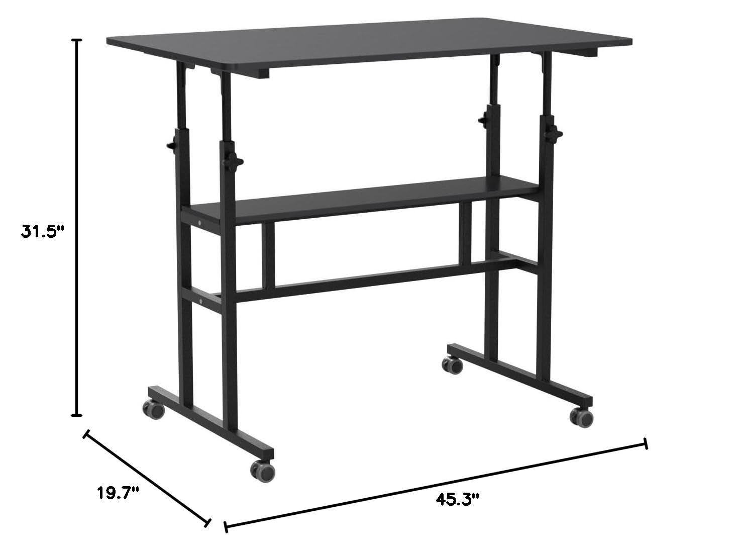 AIZ Adjustable Mobile Standing Desk - 31.5