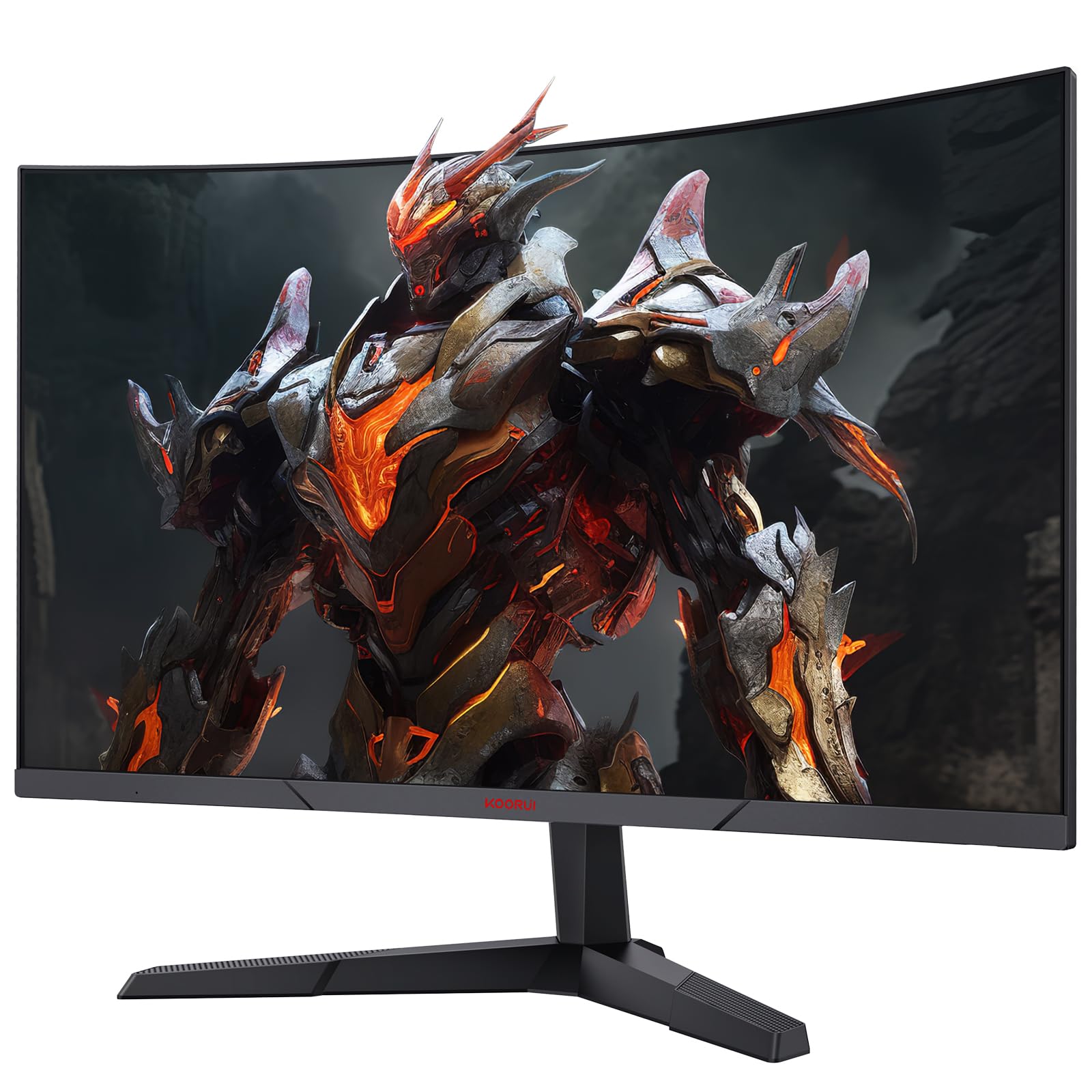 KOORUI 27 Inch Curved Gaming Monitor - QHD 2560x1440, 144Hz Refresh Rate, 1ms Response Time, 1800R VA Panel, Adaptive Sync, DP1.2 & Dual HDMI Ports, Ultra-Thin Bezel, Tilt Adjustable, Eye Care Technology - Perfect for Esports, PC Gaming & Home Office Setup