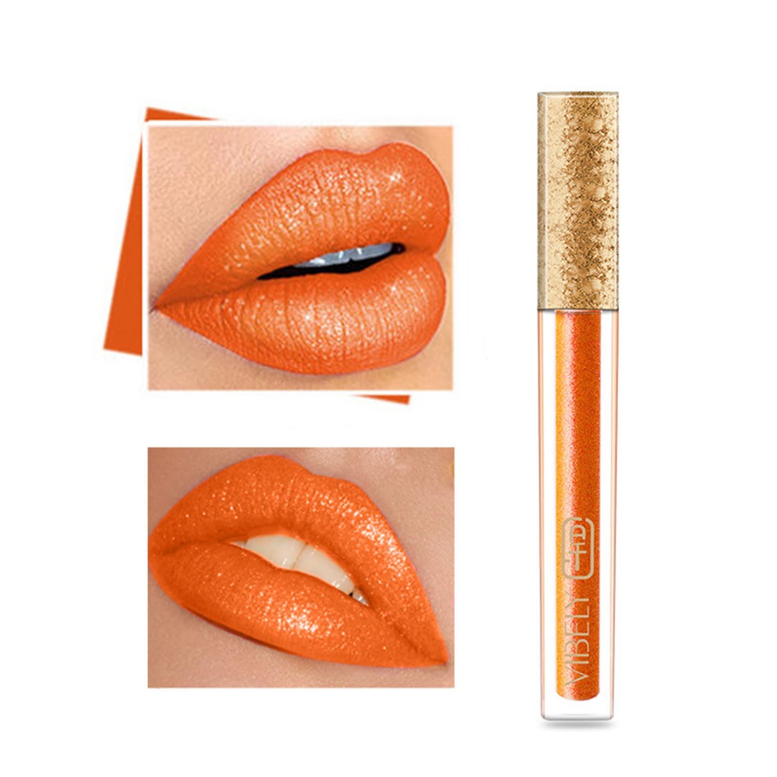 Liquid Glitter Lipstick - Metallic Waterproof Lip Gloss Stain, Long Lasting Pearl Lipstick with Lip Liner Effect | Perfect for Cosplay, Parties, Date Night & Everyday Makeup | Sexy Shimmer Lip Glaze Gift for Women