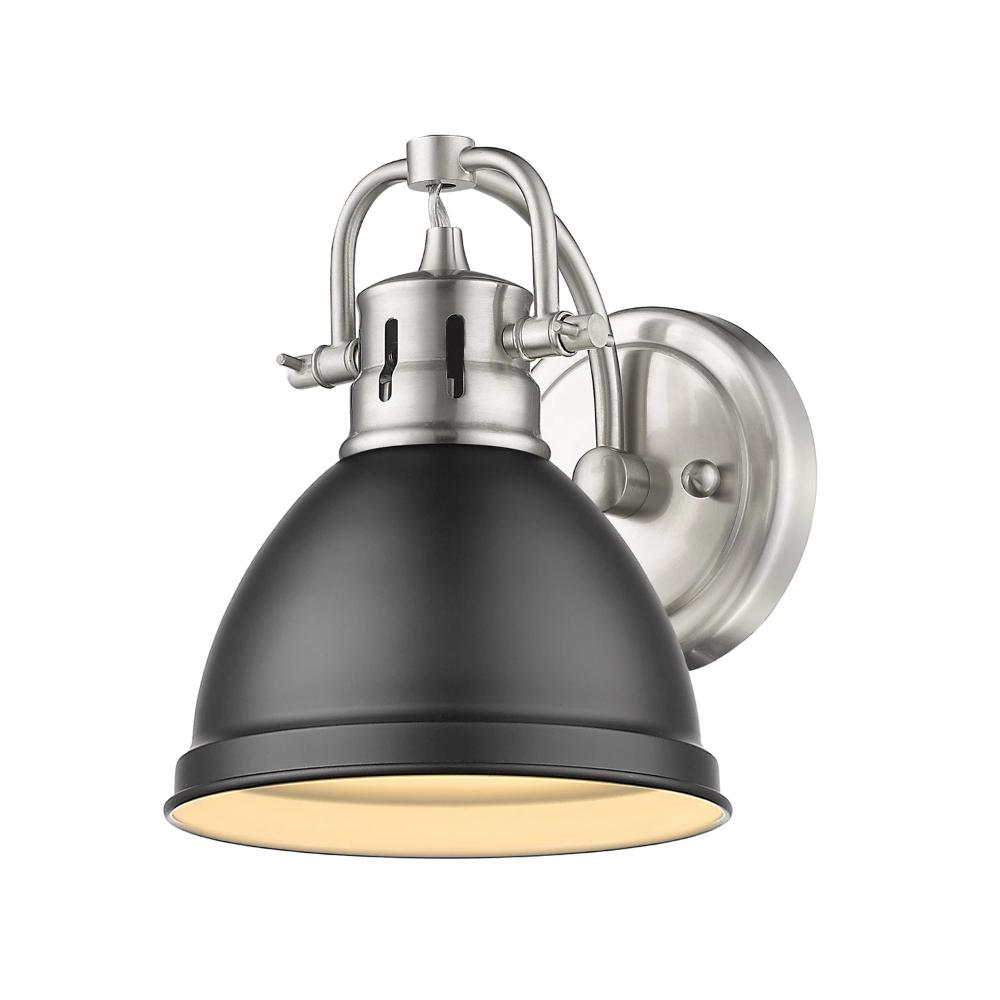 Elm 1-Light Bathroom Vanity Light Fixture in Pewter Finish - Perfect for Modern Bathroom, Powder Room, and Spa Decor