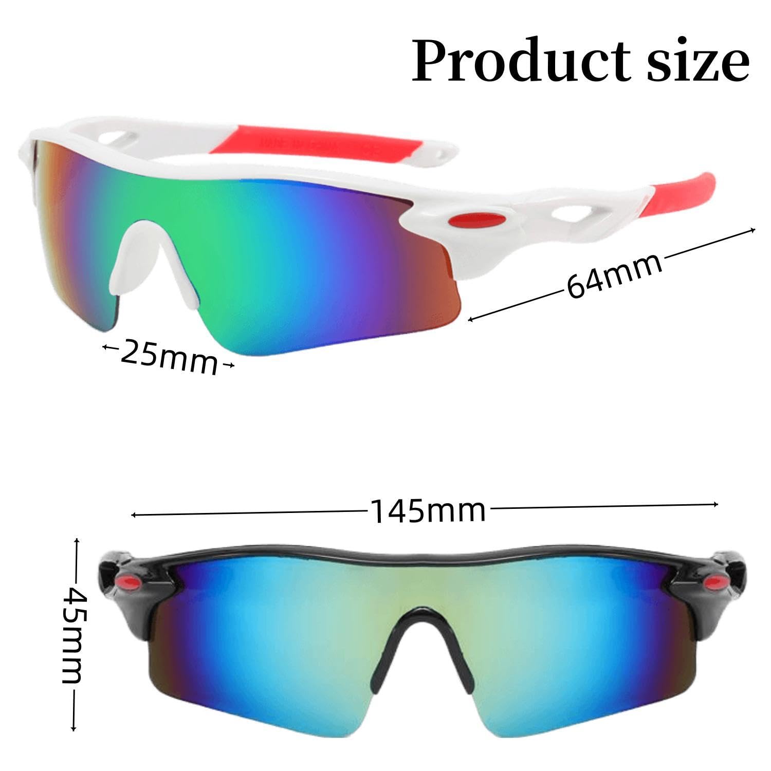4 Pack Windproof Sport Sunglasses for Winter - UV Protection Cycling & Hiking Goggles for Men Women - Perfect for Outdoor Activities, Running, Skiing & Mountain Climbing