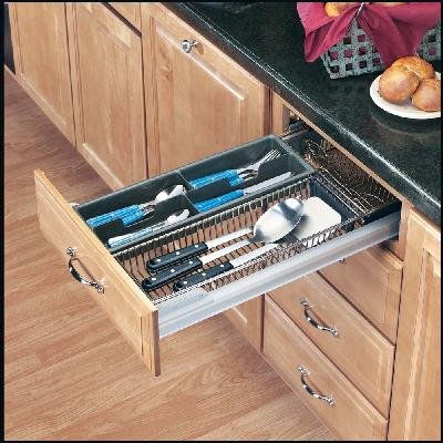 Rev-A-Shelf 18-Inch Chrome Cutlery and Utensil Organizer for Kitchen Drawer - Perfect for Knives, Forks, Spoons Storage and Organization